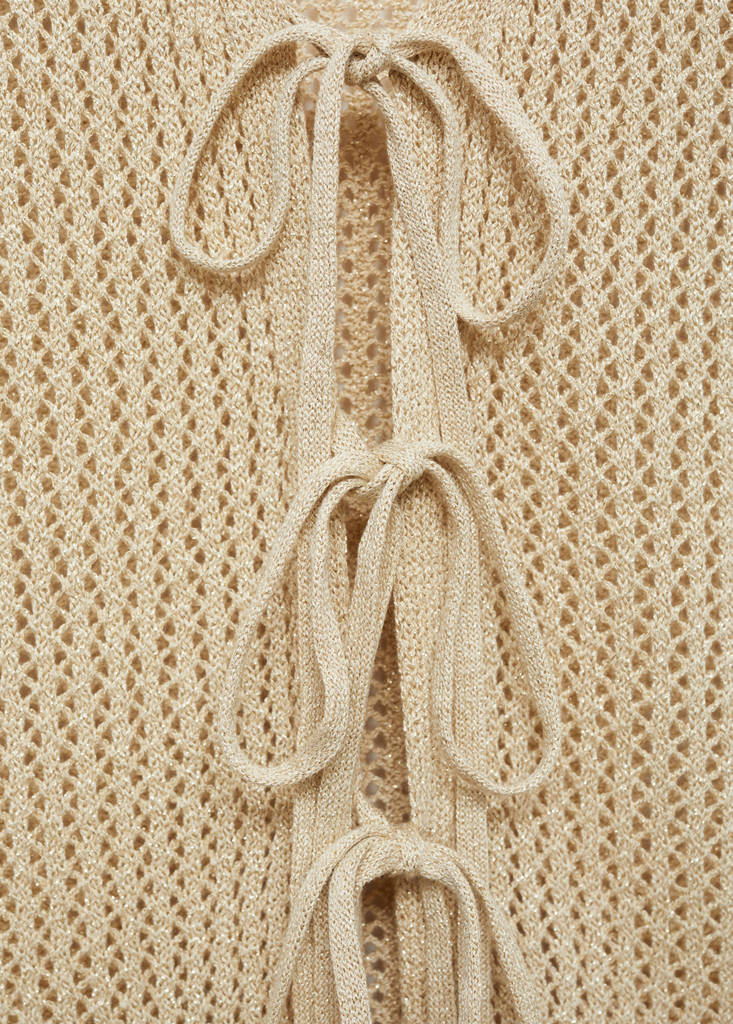 Openwork knitted waistcoat — Gold