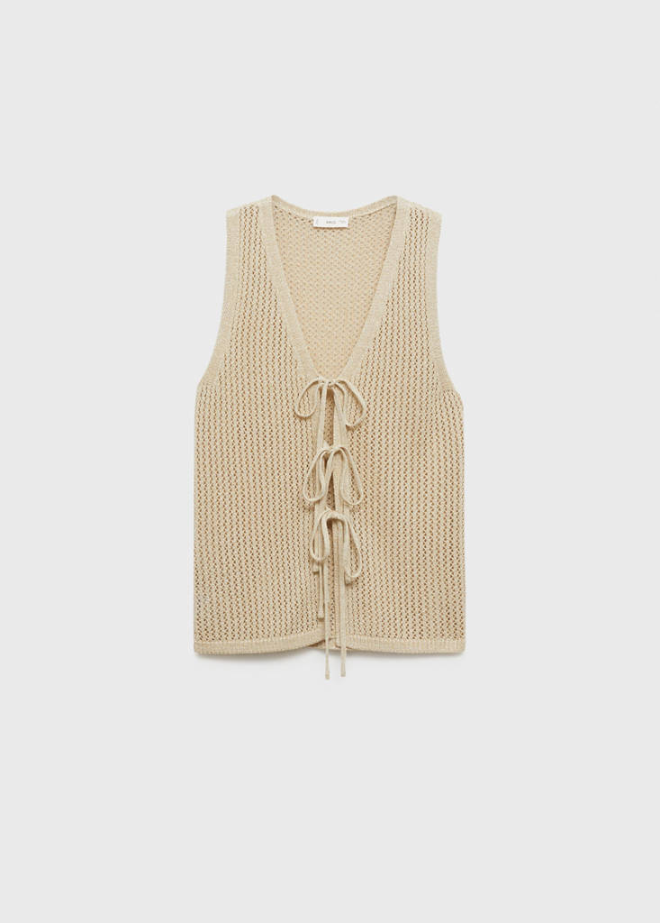 Openwork knitted waistcoat — Gold