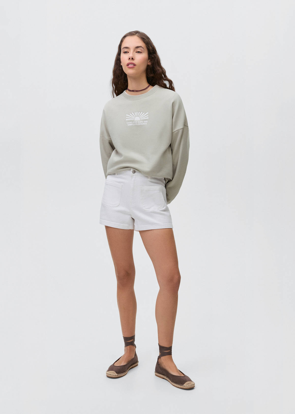 Printed cotton sweatshirt — Grey