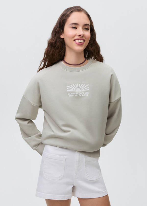 Printed cotton sweatshirt — Grey