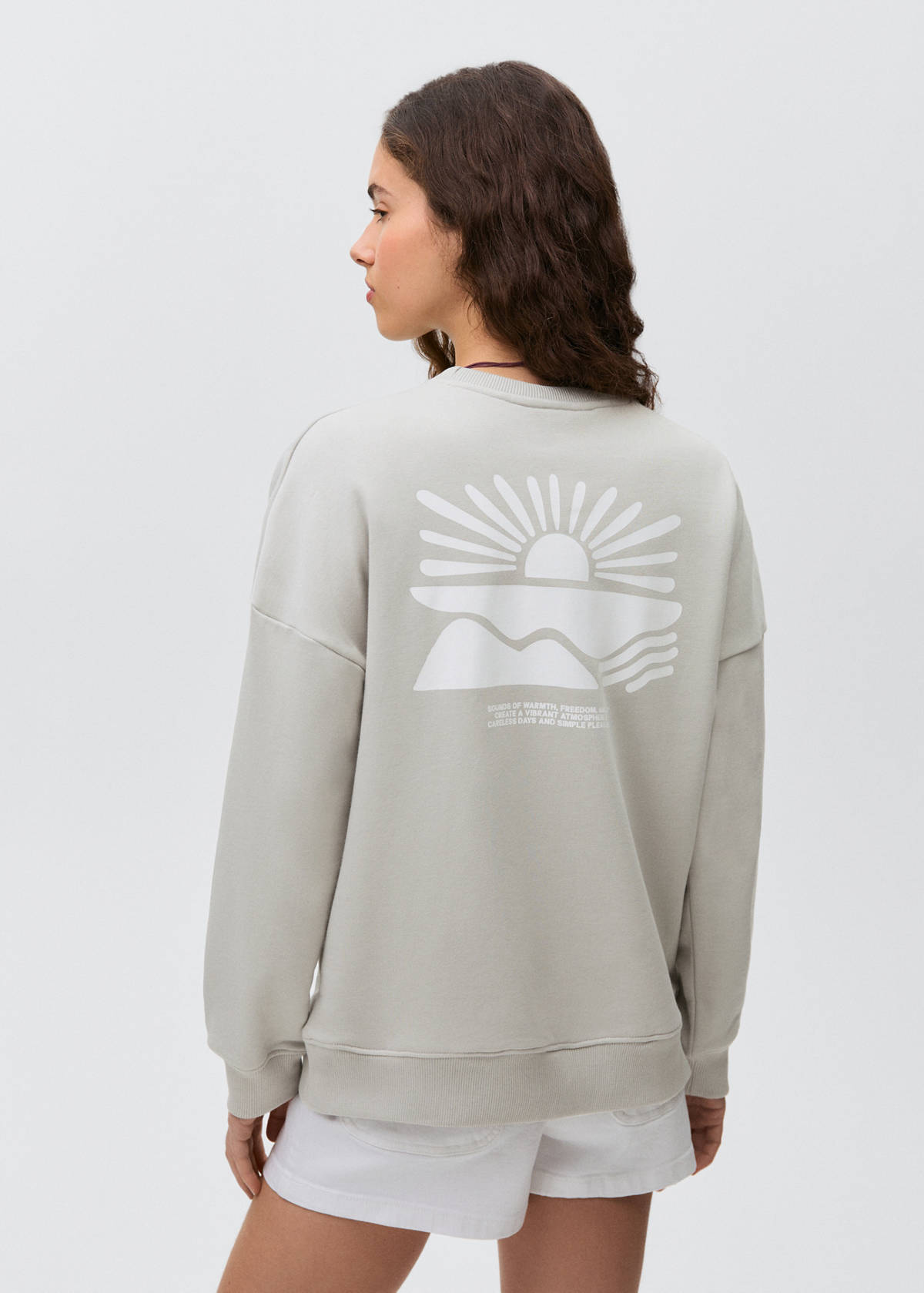 Printed cotton sweatshirt — Grey