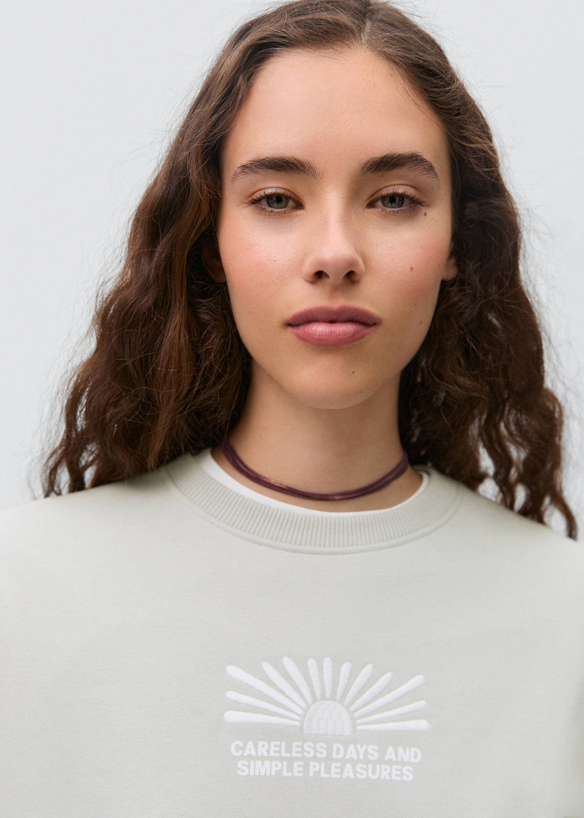 Printed cotton sweatshirt — Grey