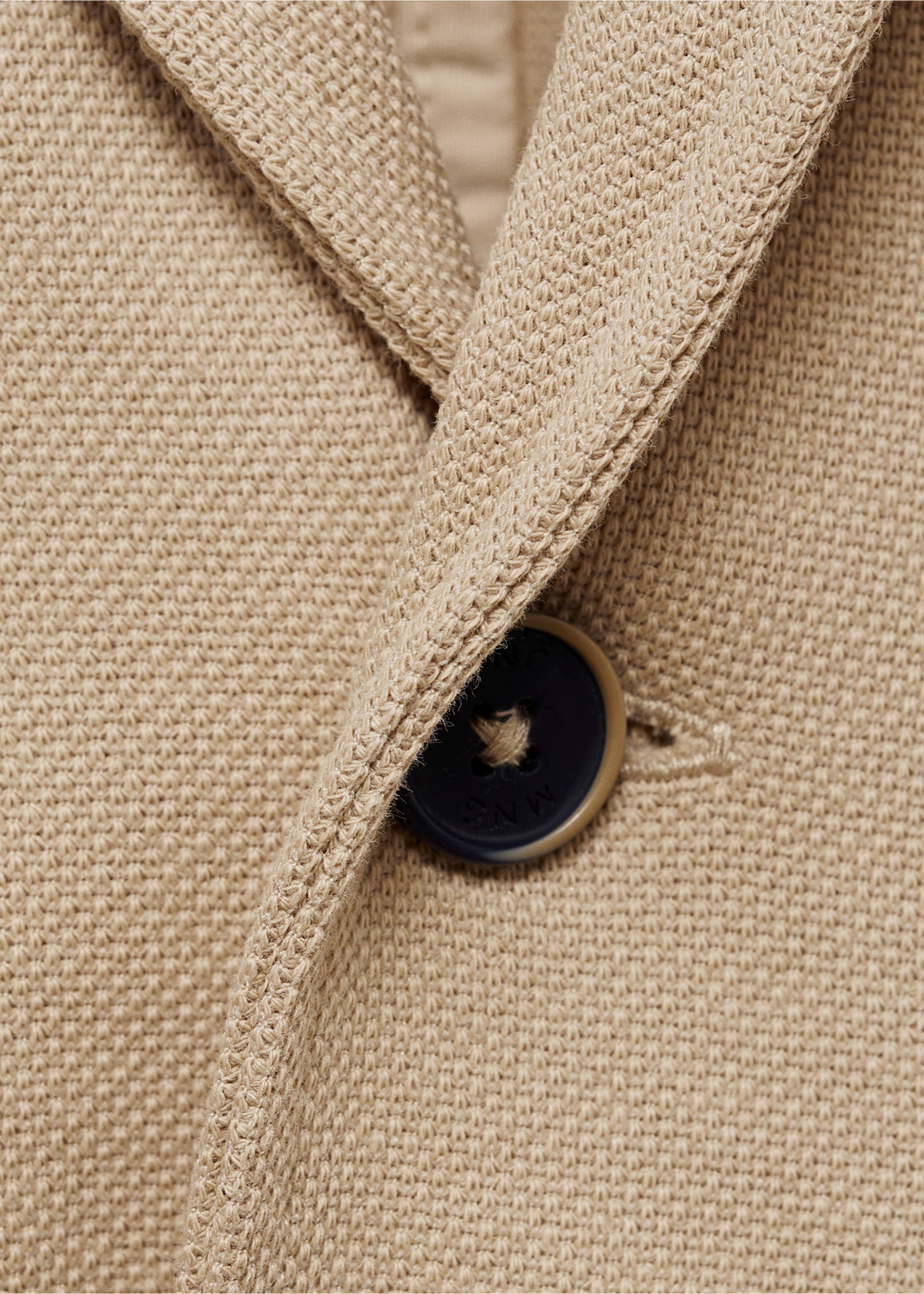 Veste piqué de coton - Détail de l'article 8, Sable. Ref: 87065735-00.
