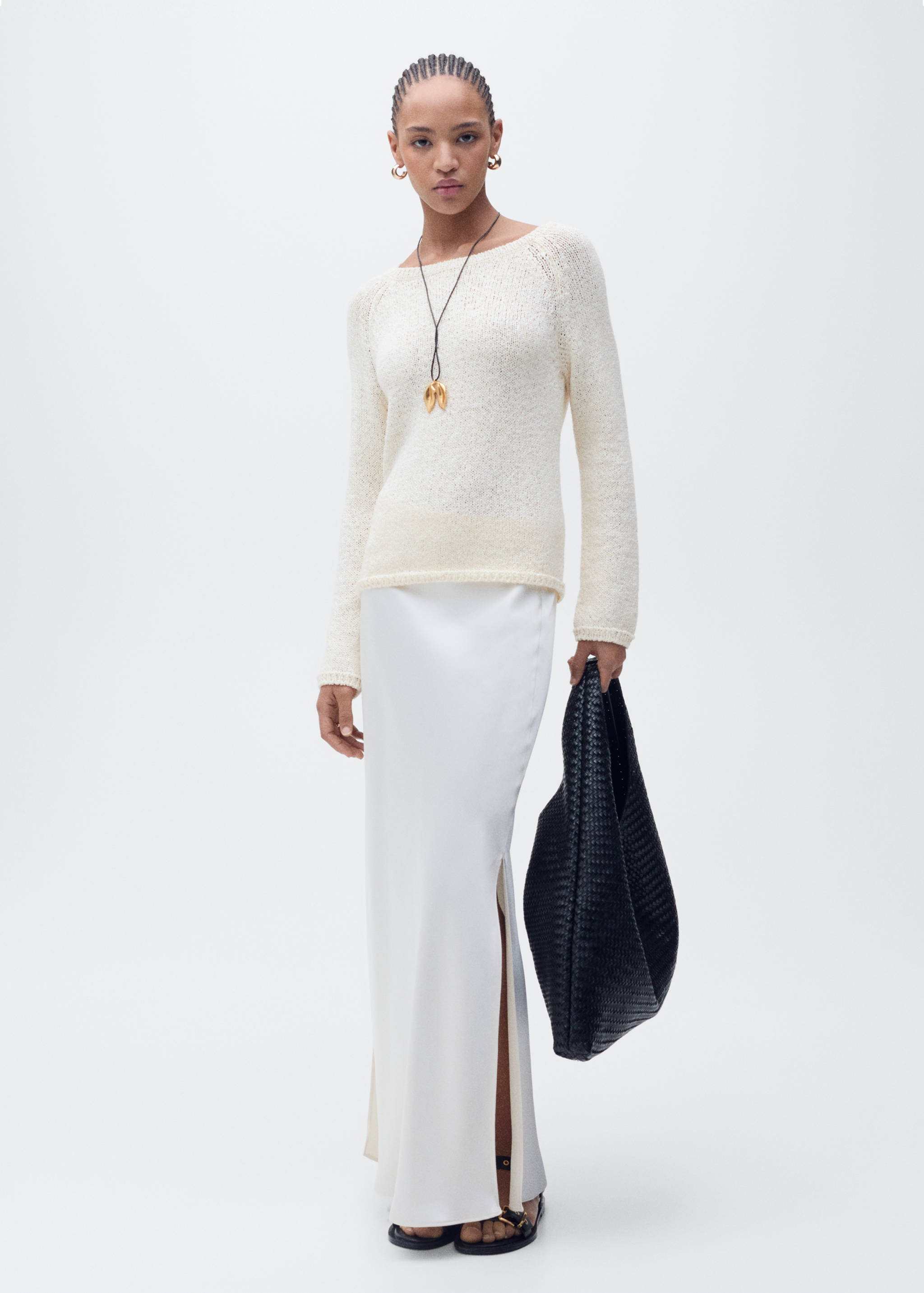 Round-neck crochet sweater - General plane