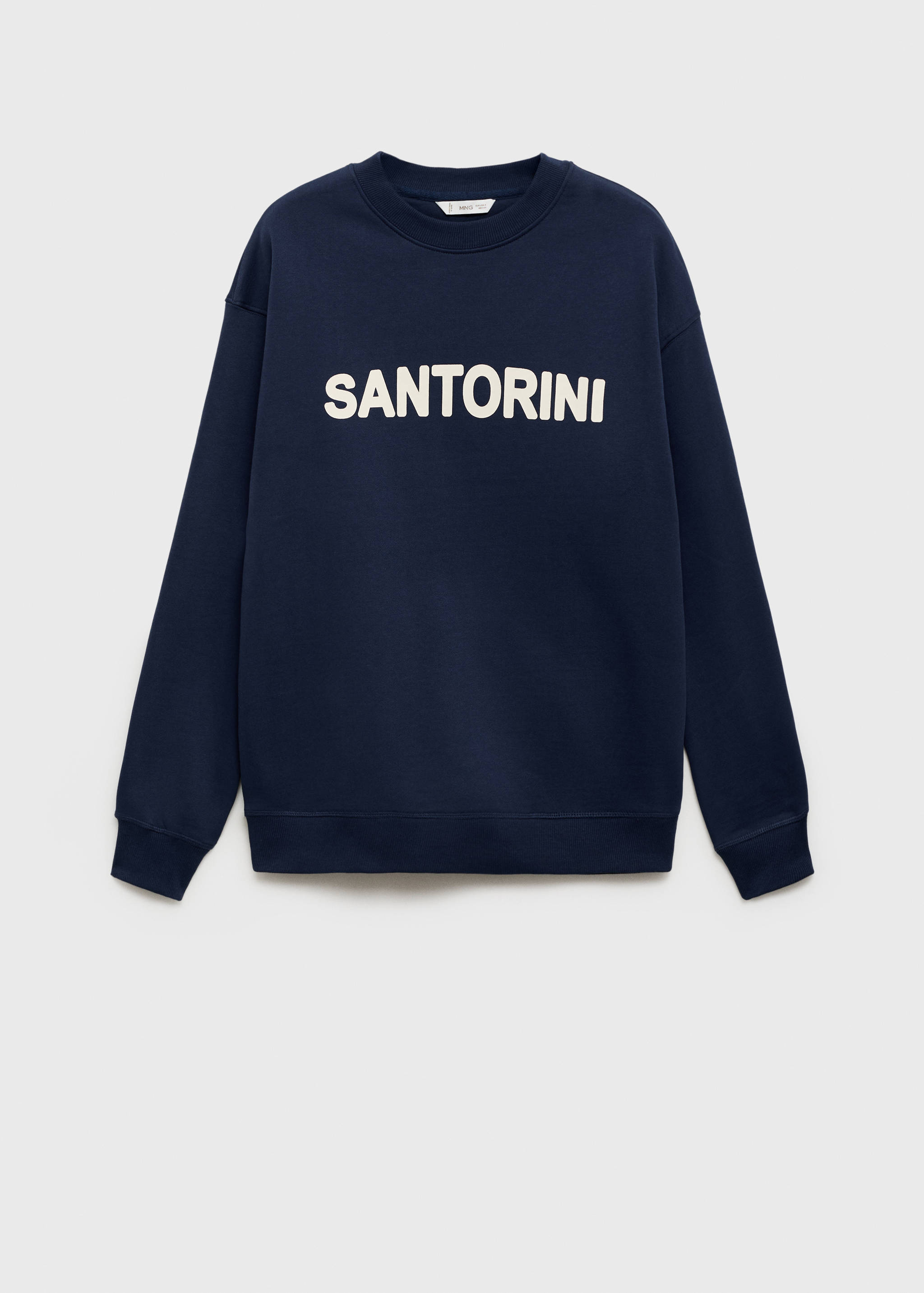 Desenli pamuklu mesajlı sweatshirt - Modelsiz ürün