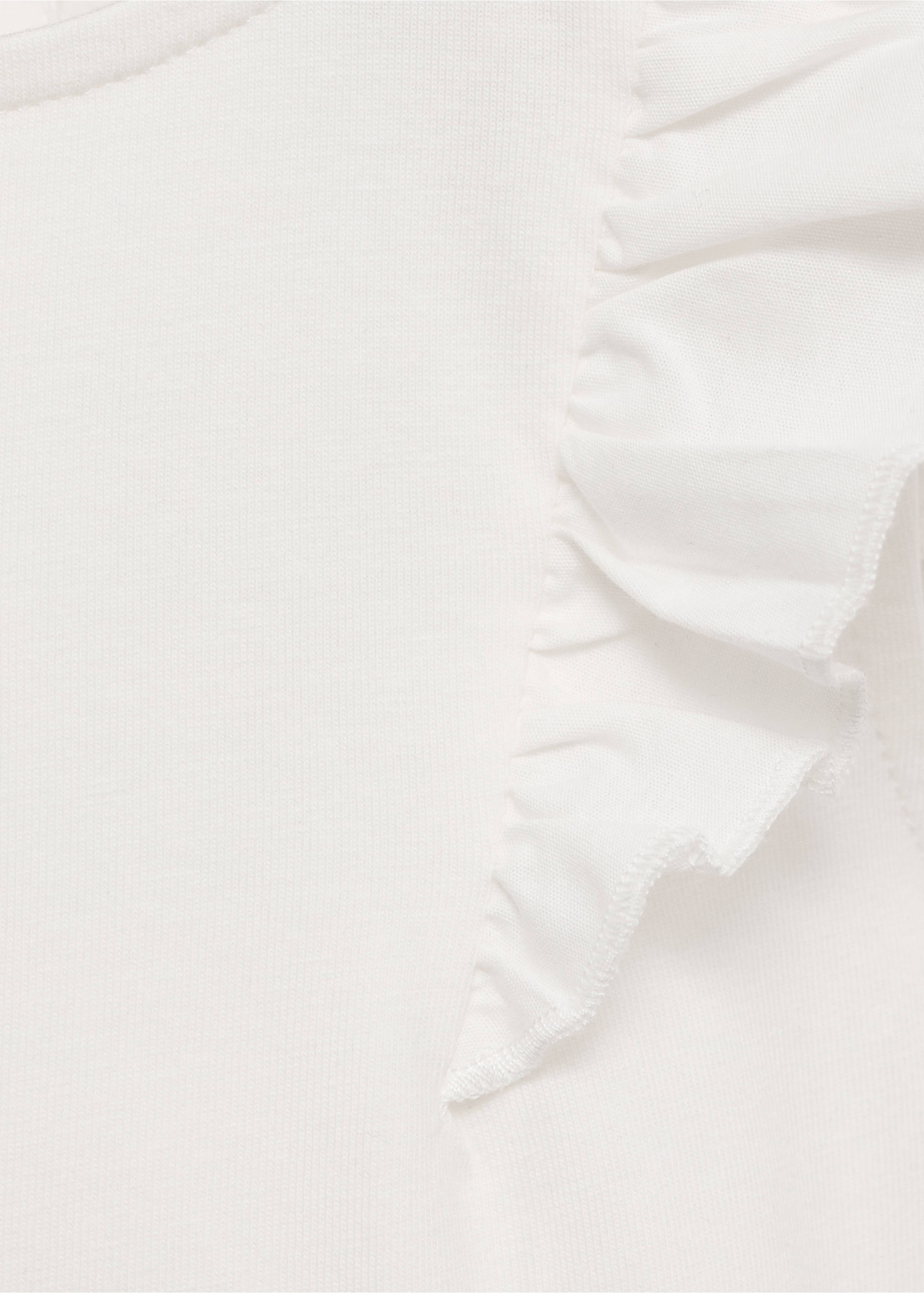 Ruffled cotton body - Details of the article 8, Off White. Ref: 87065738-00.