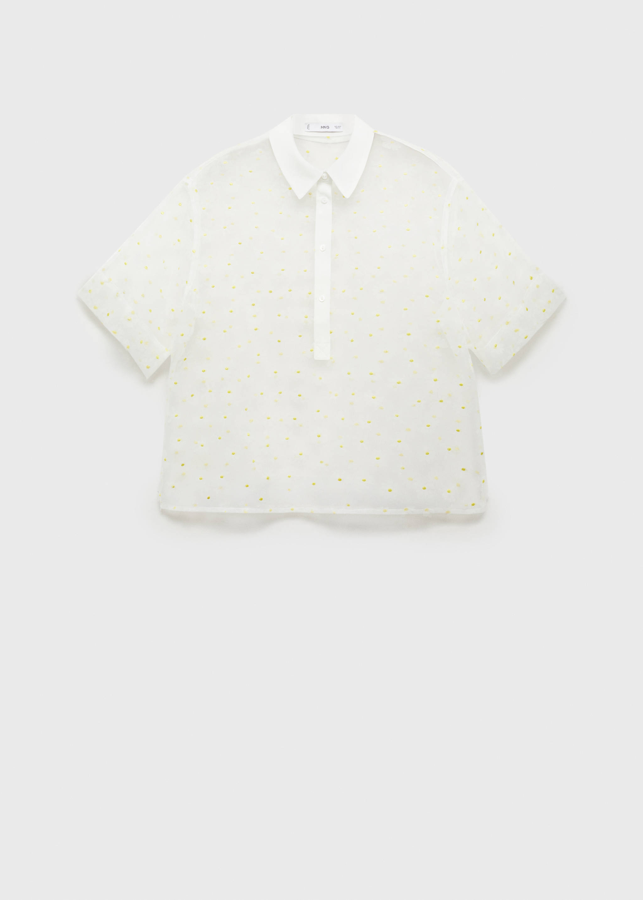 Semi-transparent floral-embroidered shirt embroidered - Article without model