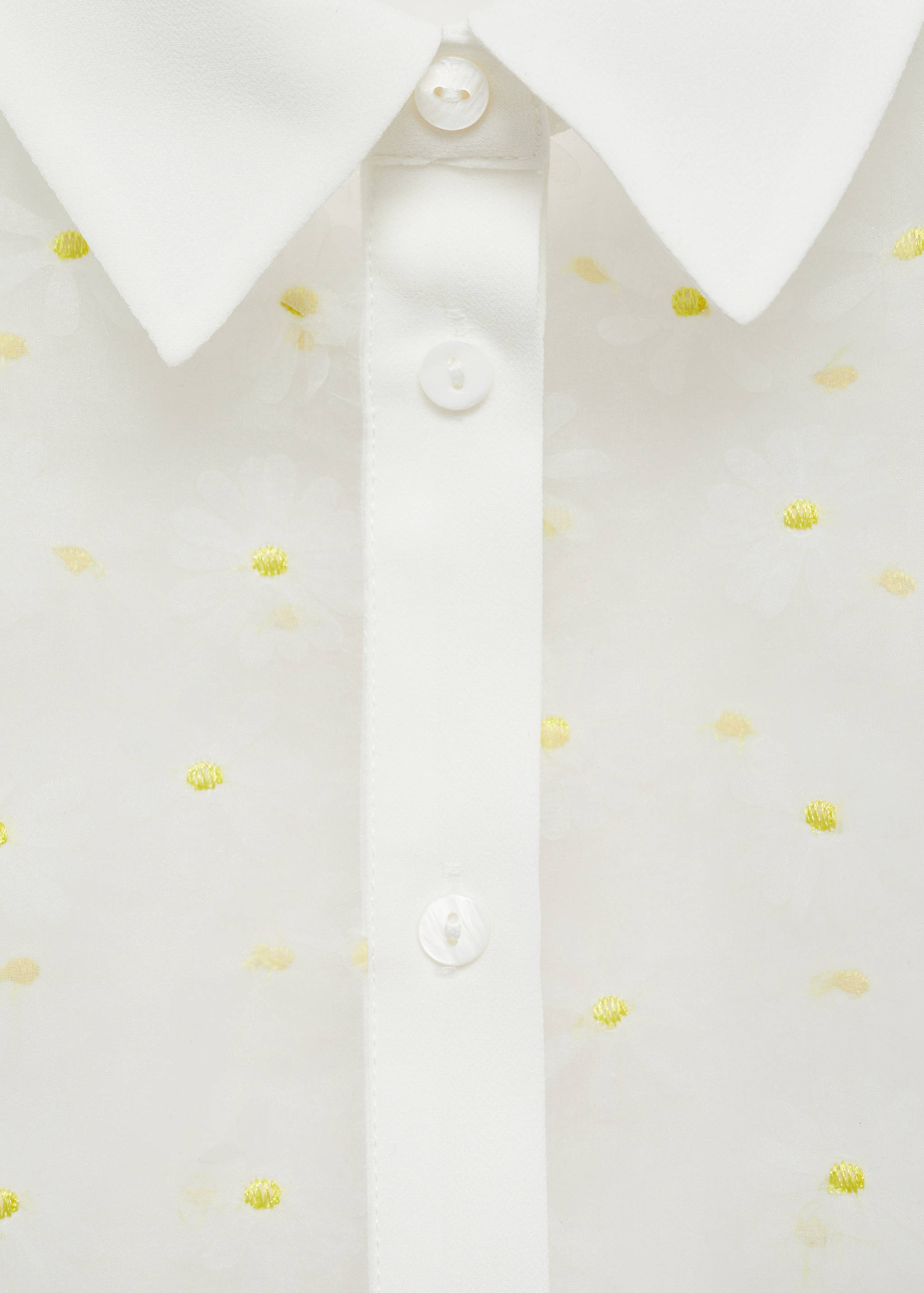 Semi-transparent floral-embroidered shirt embroidered - Details of the article 8
