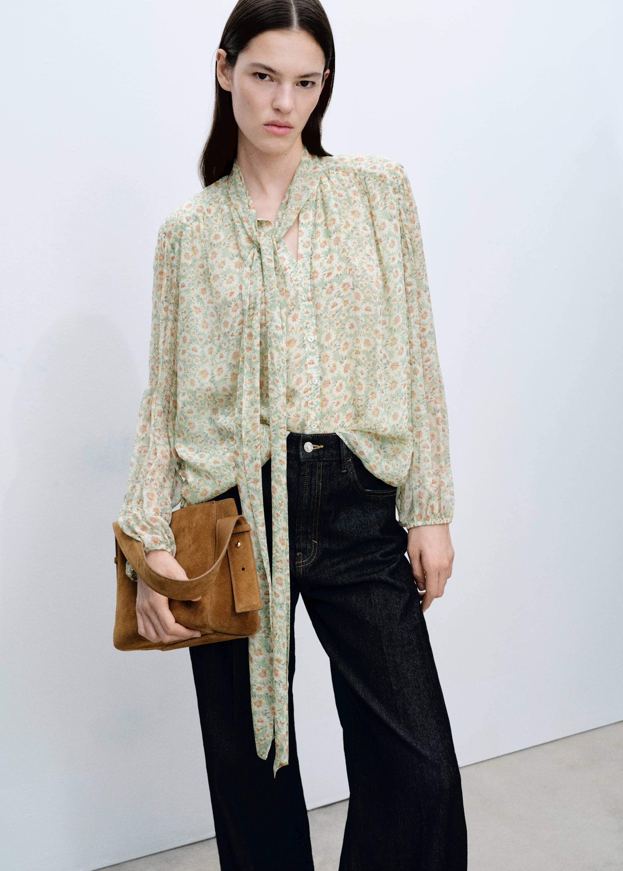 Floral tie blouse - Medium plane