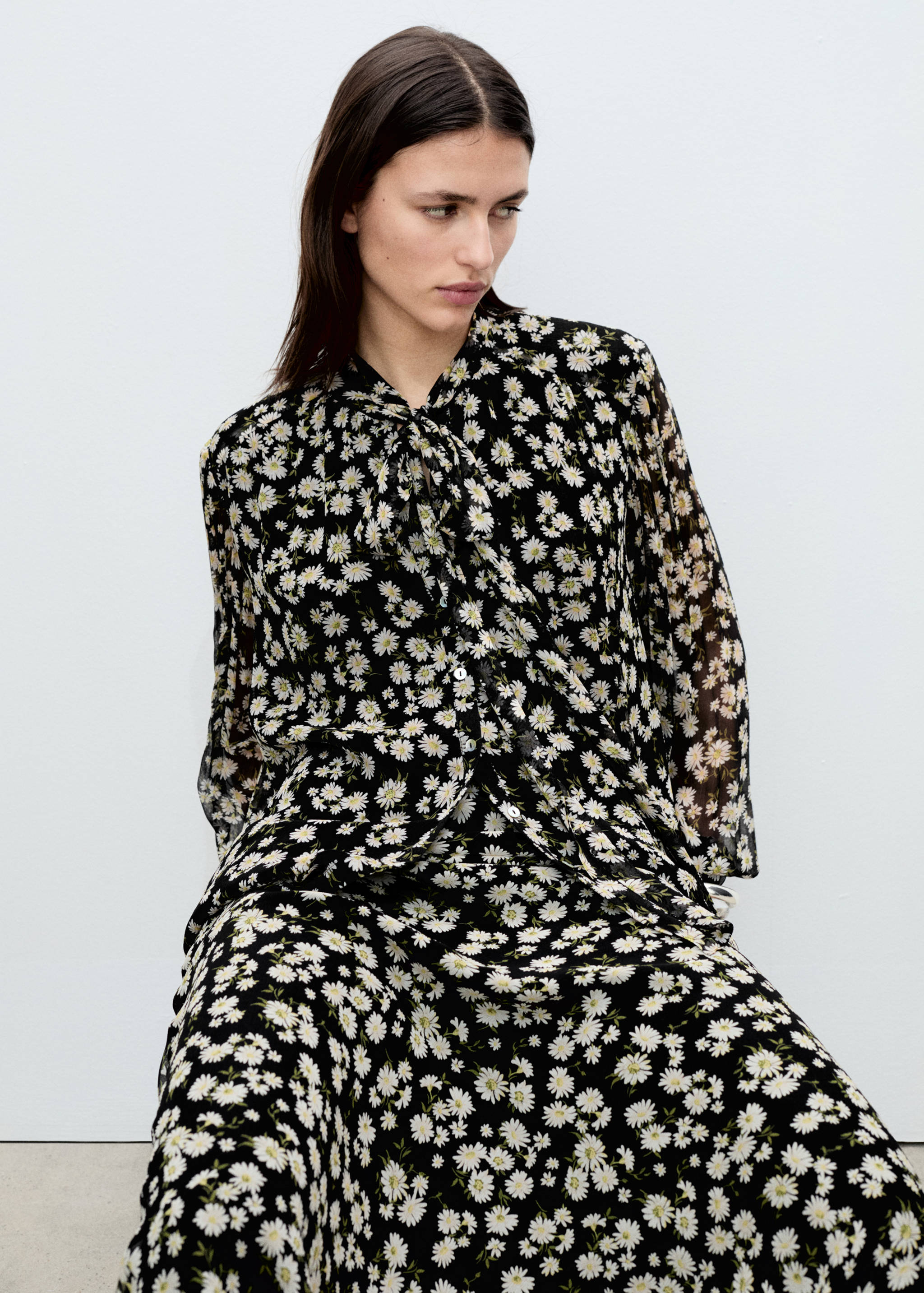 Floral tie blouse - Details of the article 2