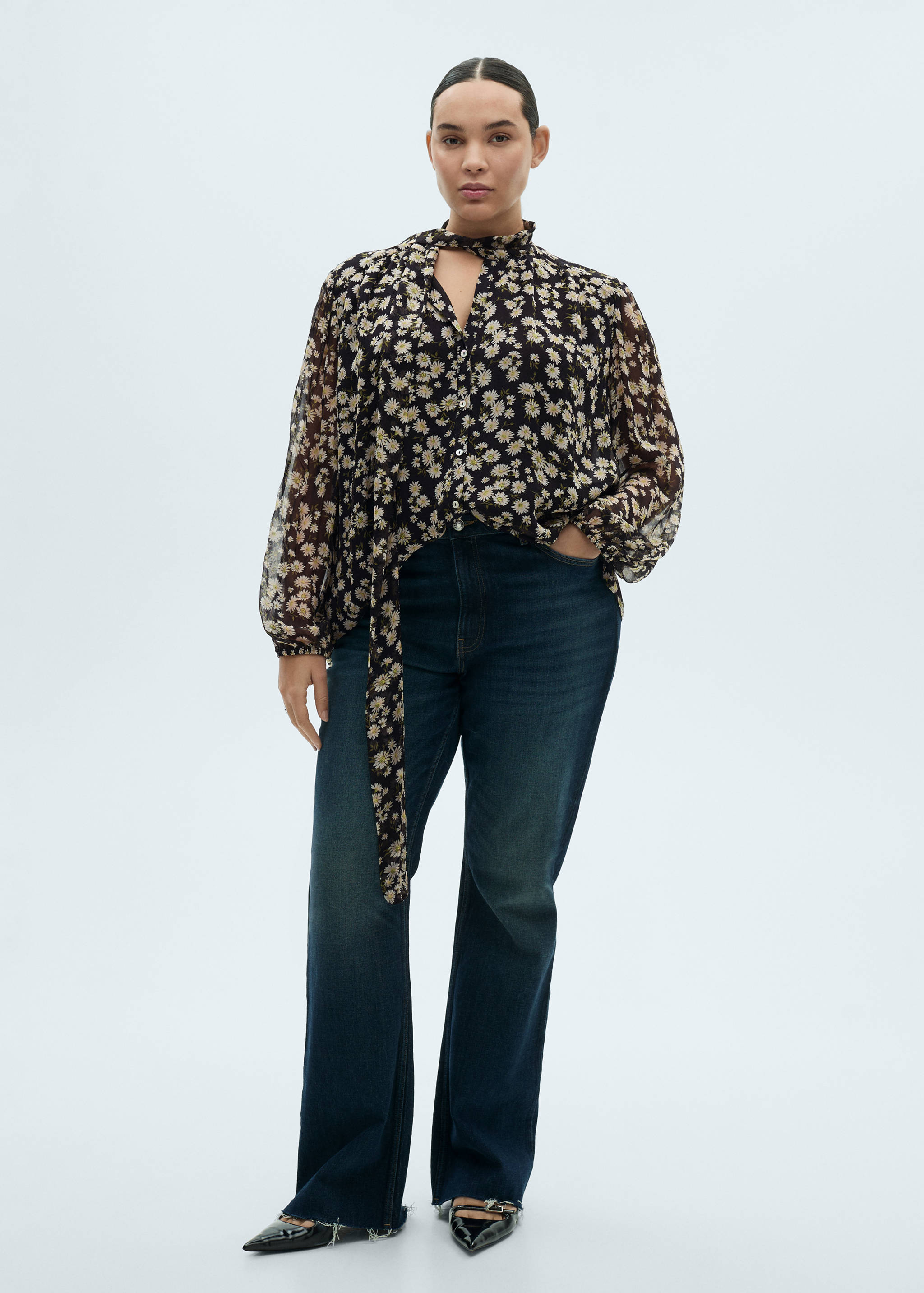 Floral tie blouse - Details of the article 3