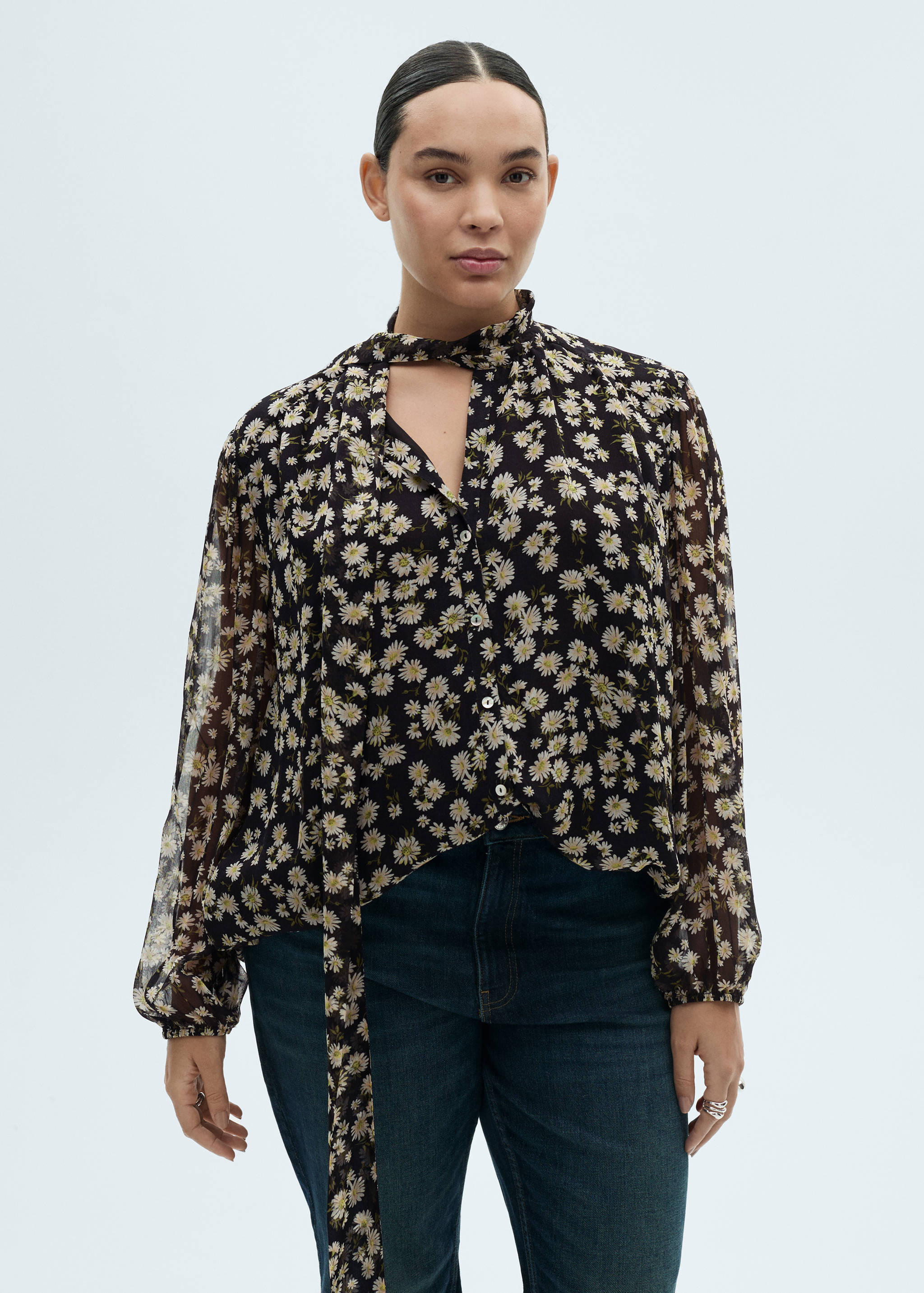 Floral tie blouse - Details of the article 5