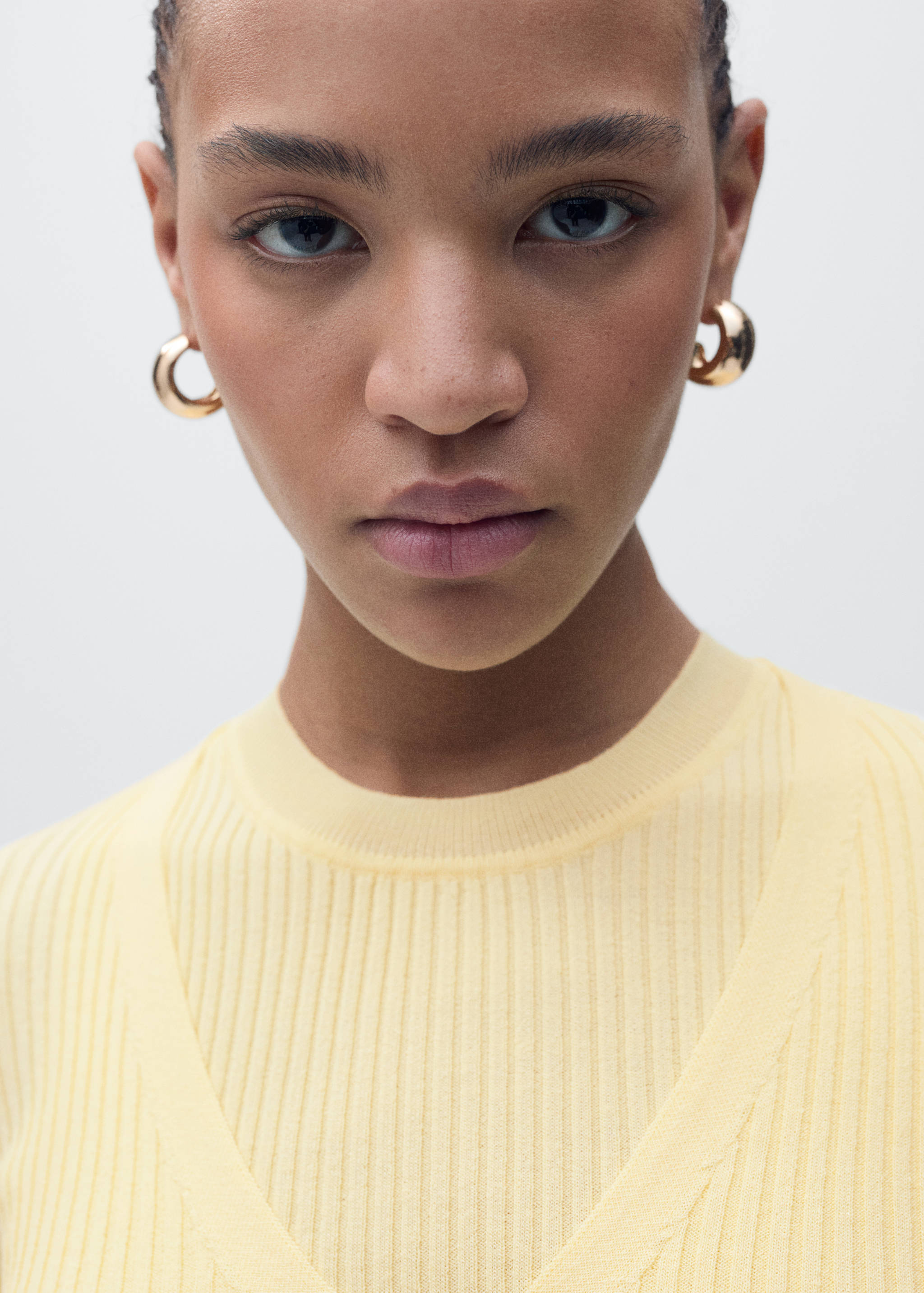 V-neck rib-knit cardigan - Details of the article 1