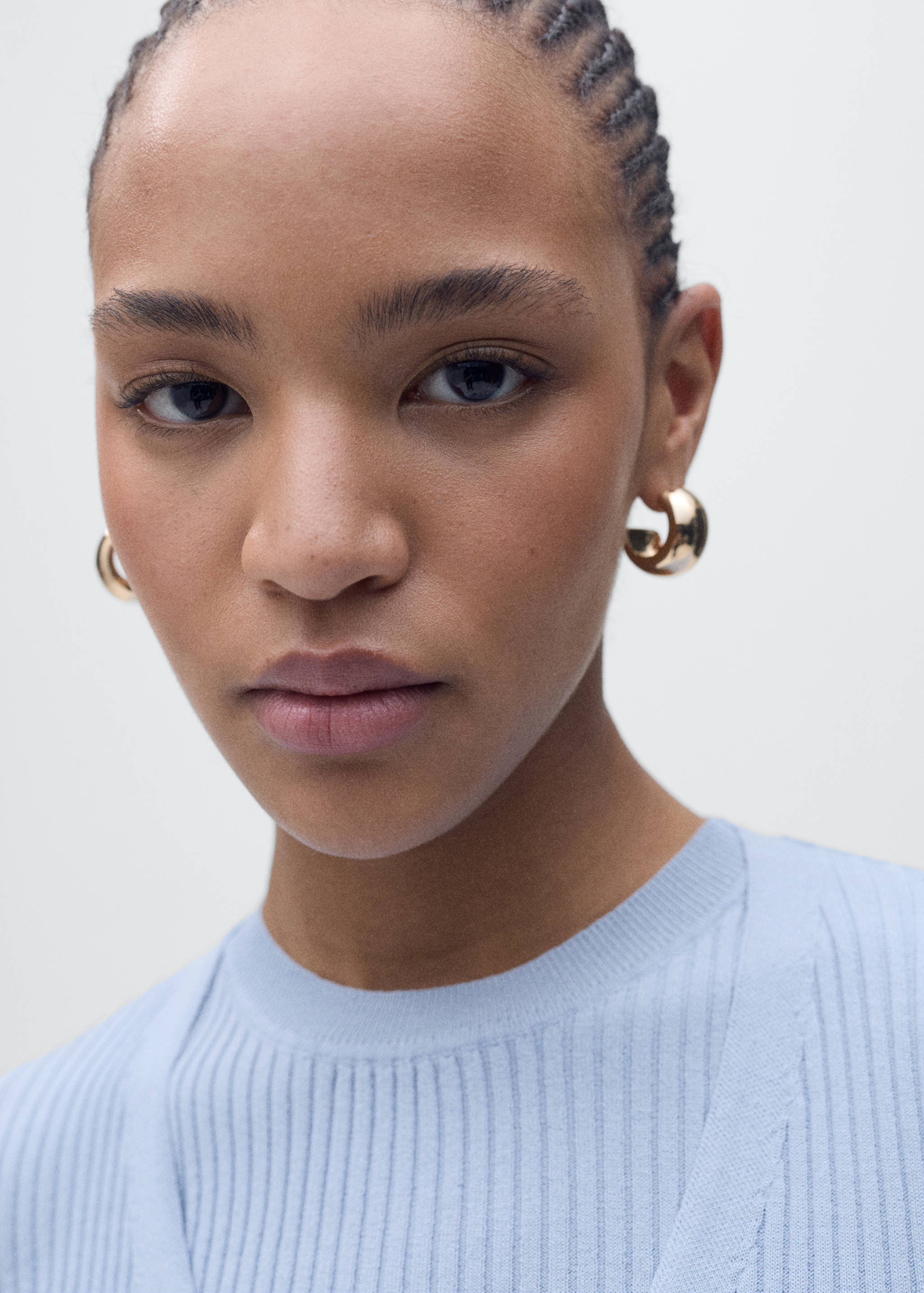 V-neck rib-knit cardigan - Details of the article 1