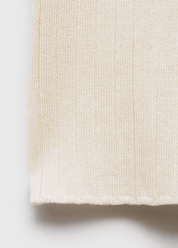 Flared rib-knit trousers — Ecru