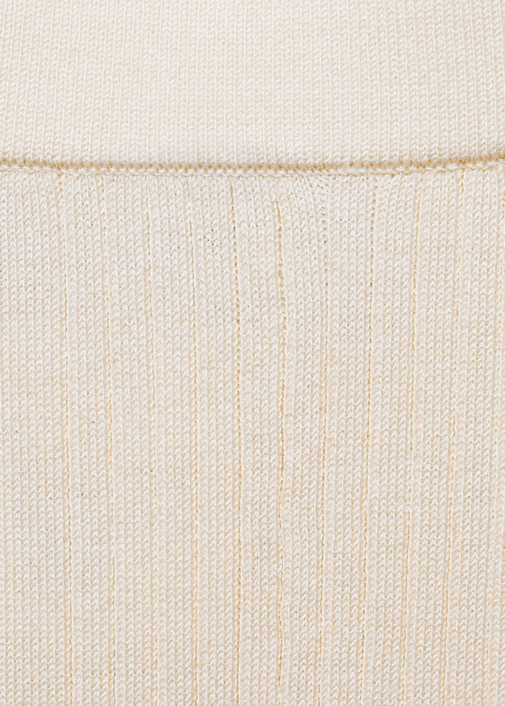 Flared rib-knit trousers — Ecru