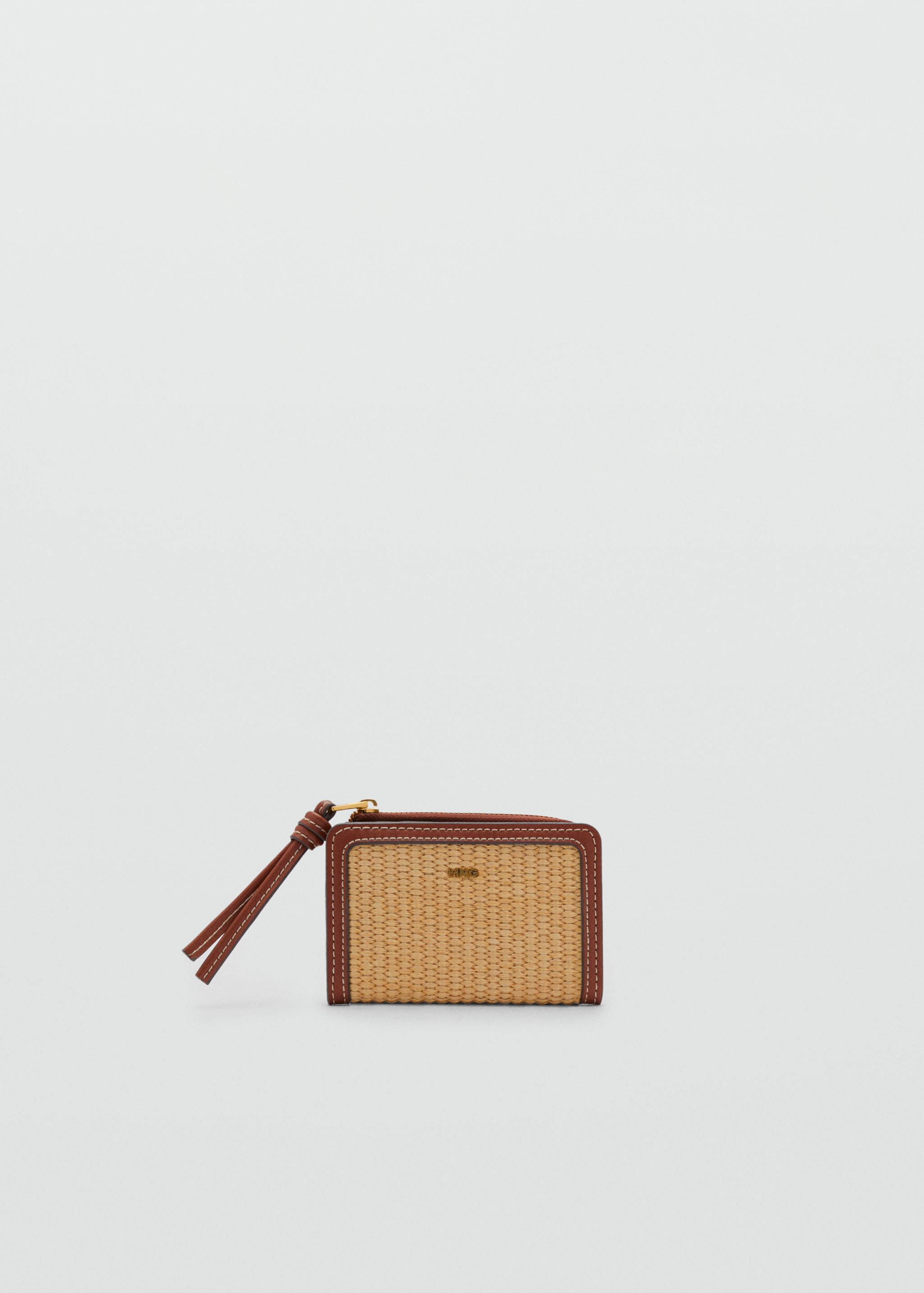 Raffia-effect wallet with flap - Article without model