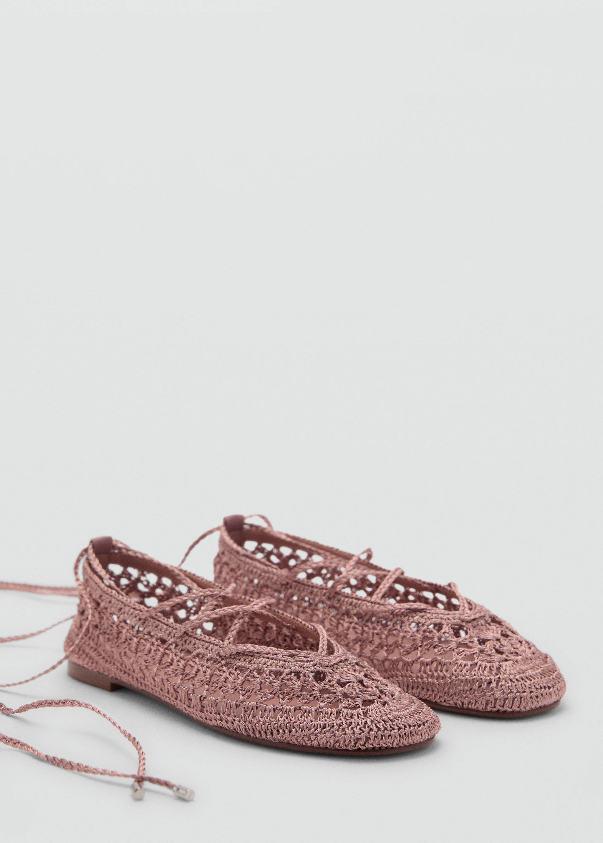 Crochet ballerina flats with strips - Medium plane