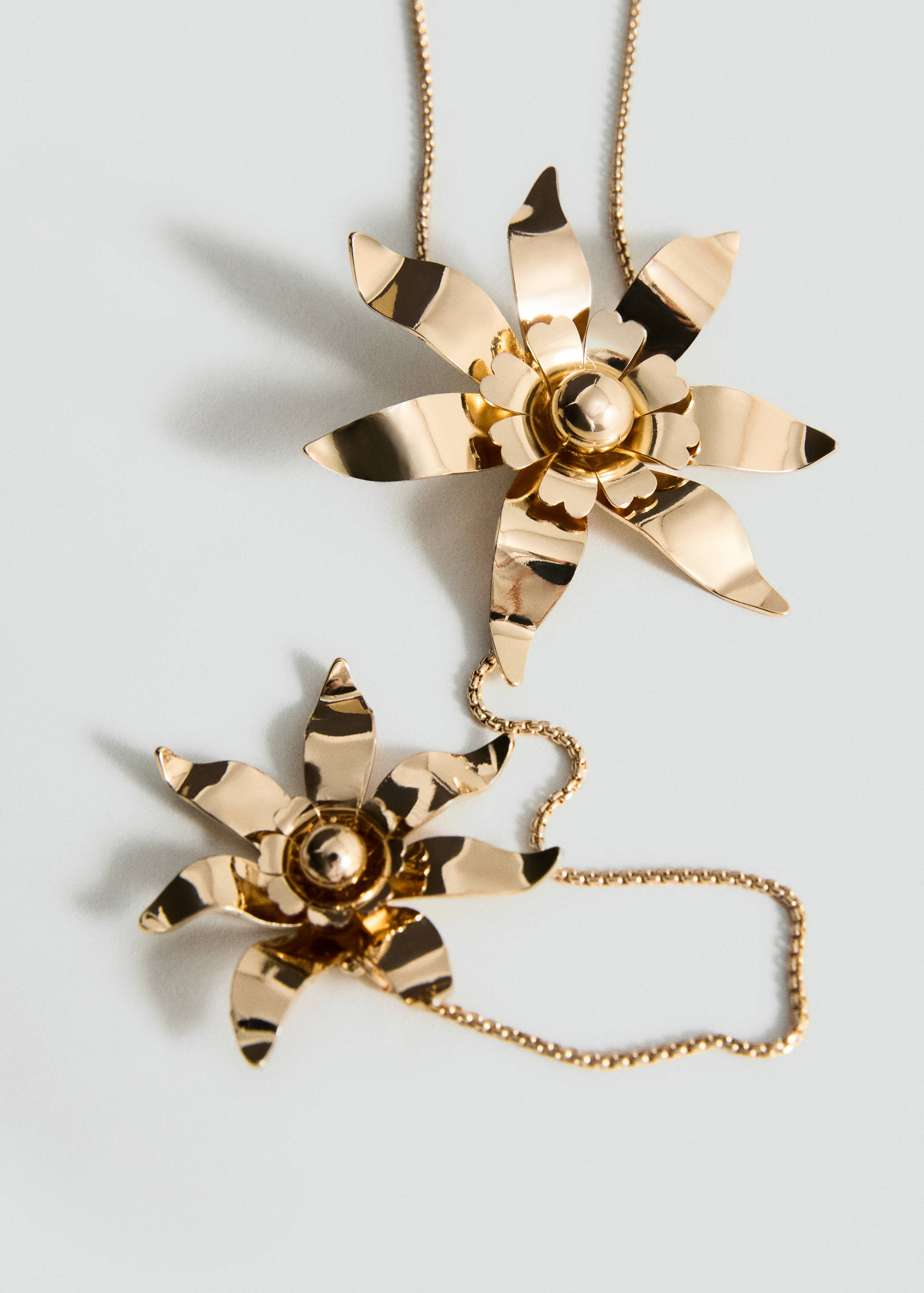 Long flower chain necklace - Medium plane