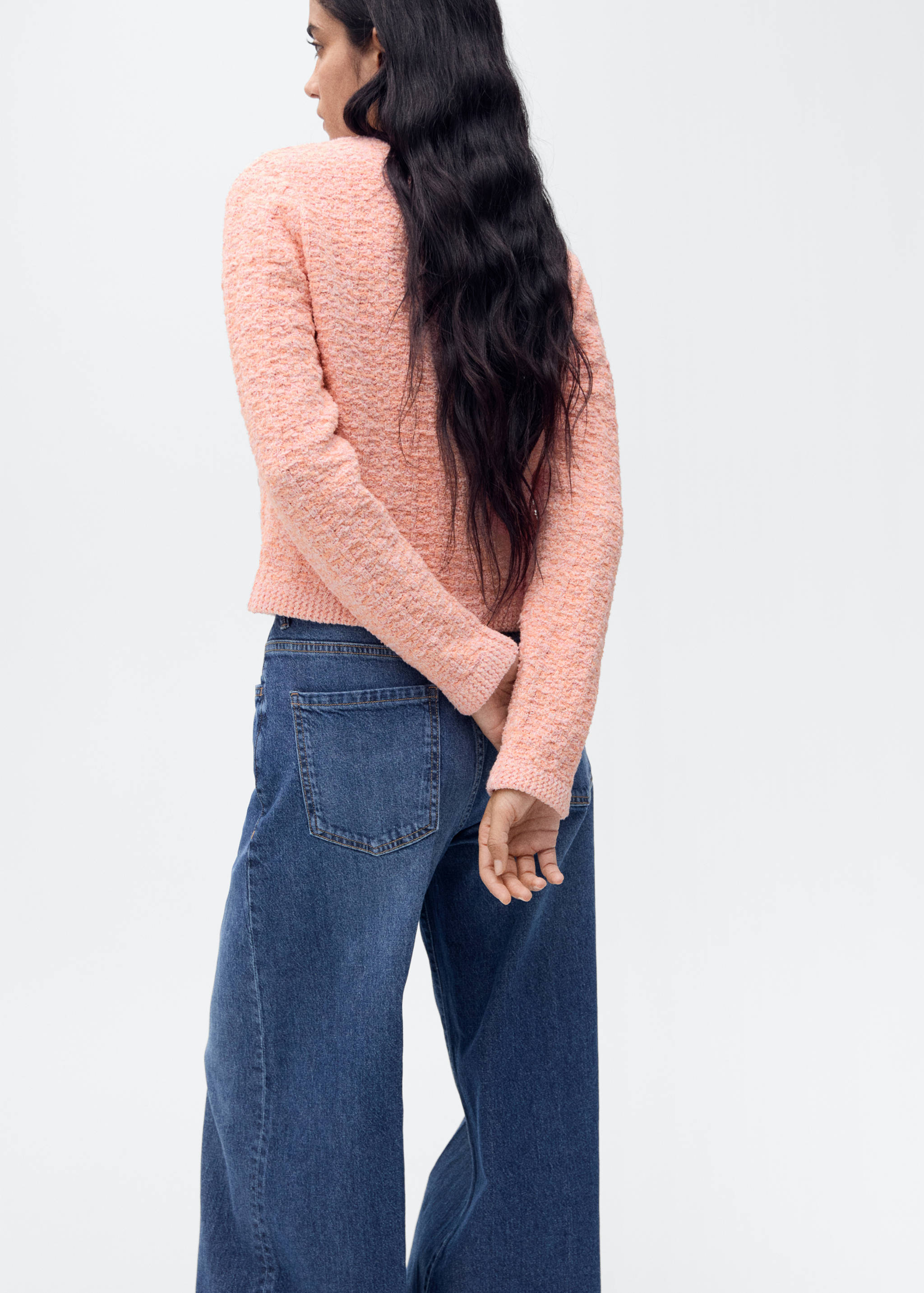 Tweed-effect jacket with jewel buttons - Reverse of the article