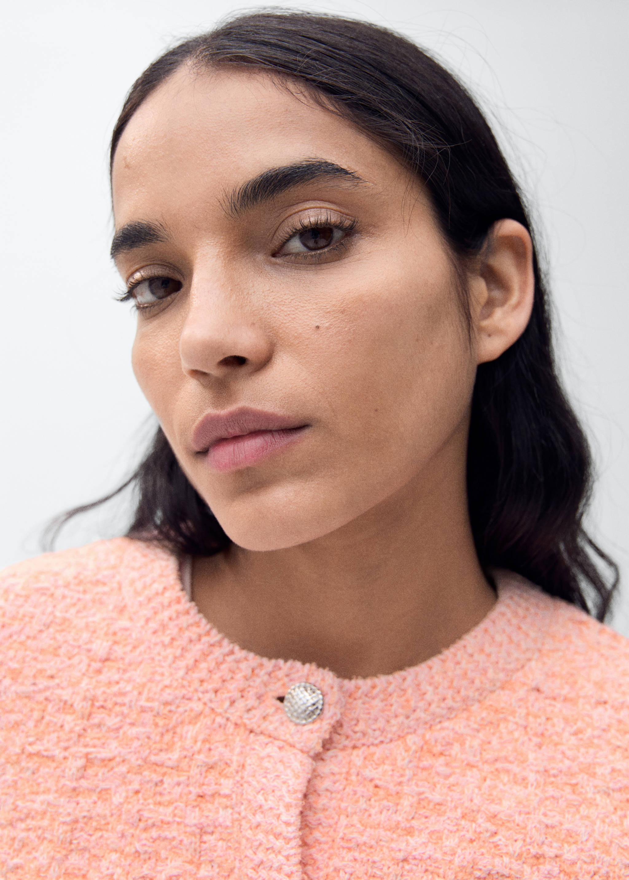 Tweed-effect jacket with jewel buttons - Details of the article 1