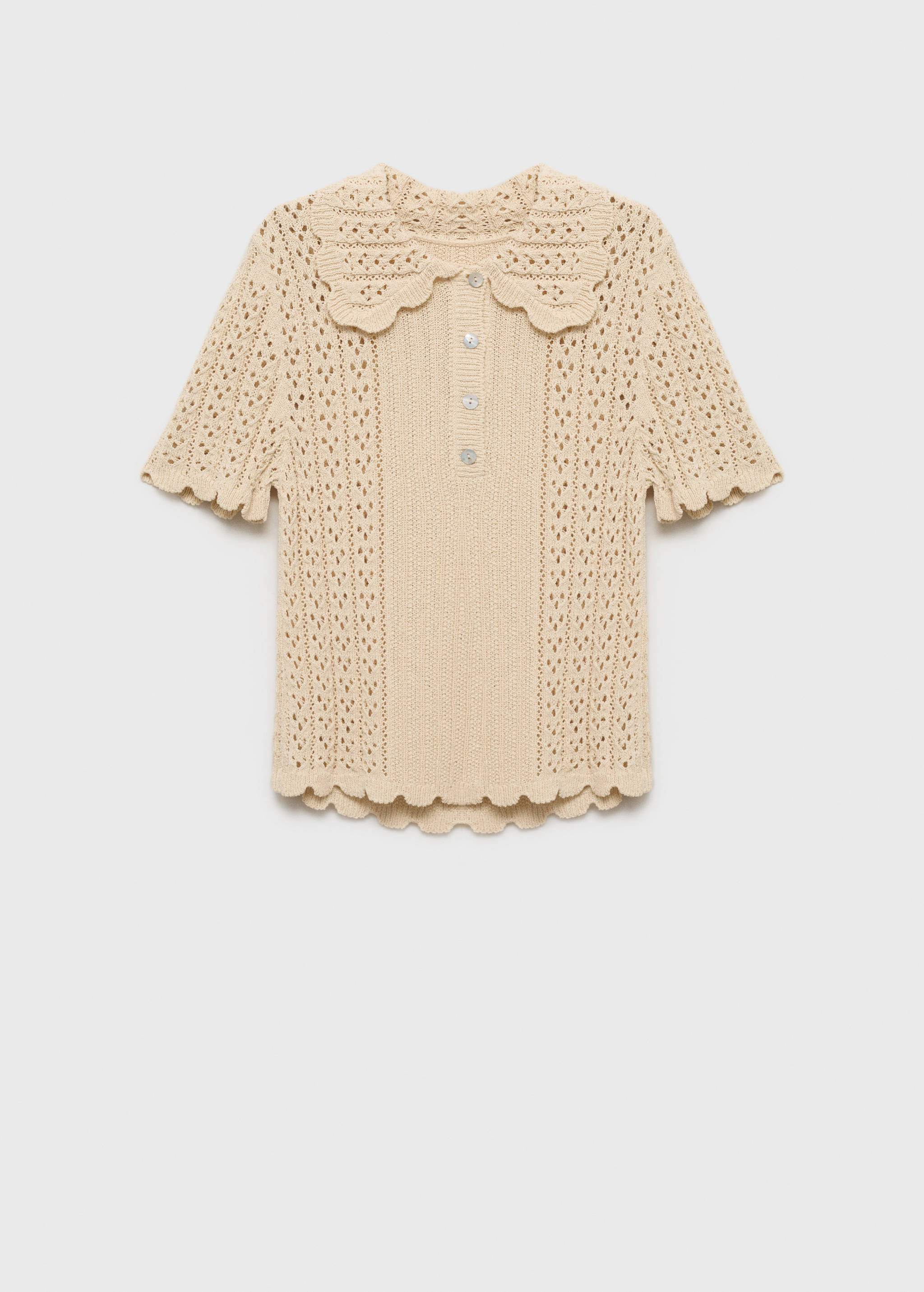 Openwork knitted polo-neck sweater - Article without model