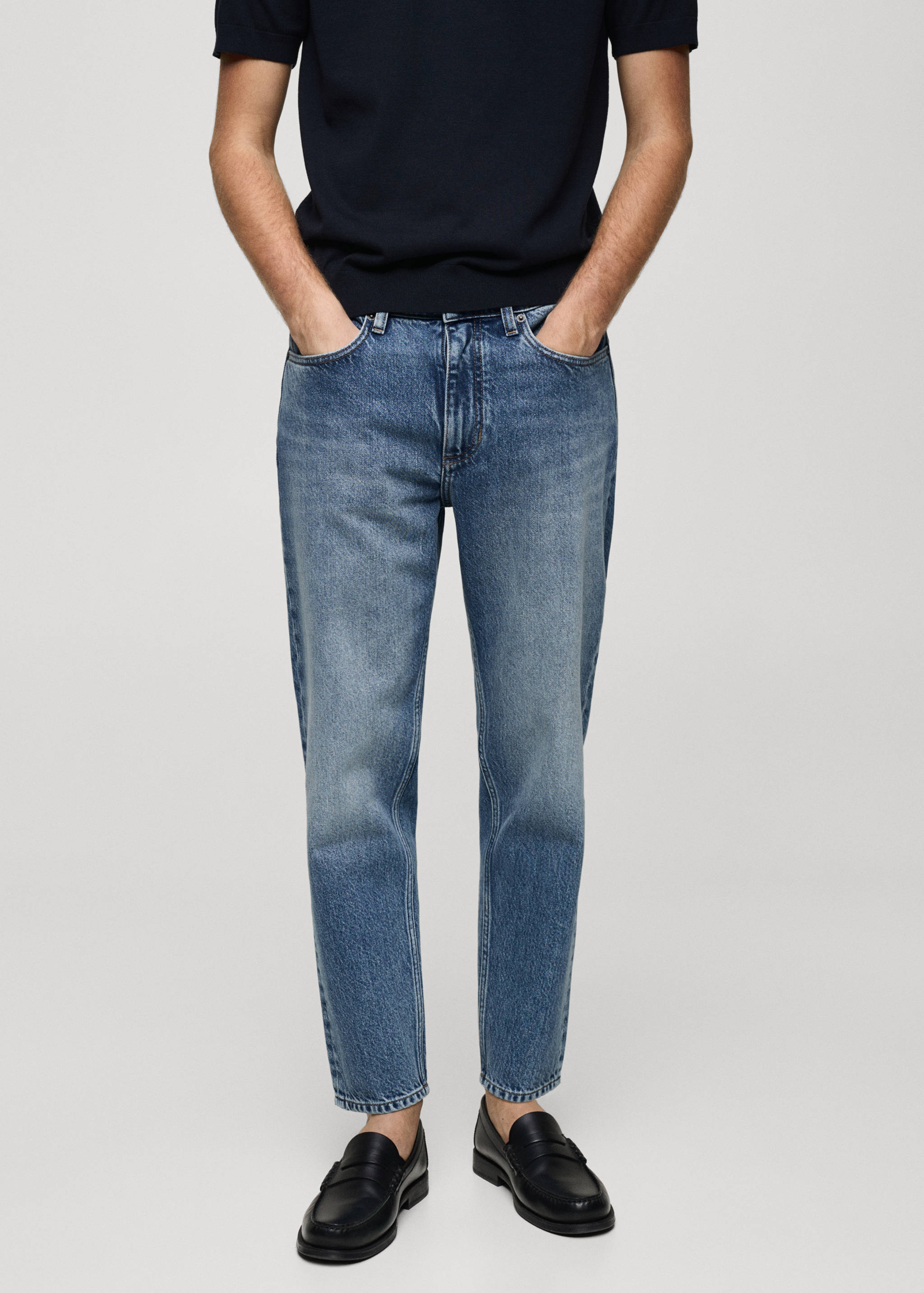 Cropped carrot-fit jeans - Medium plane