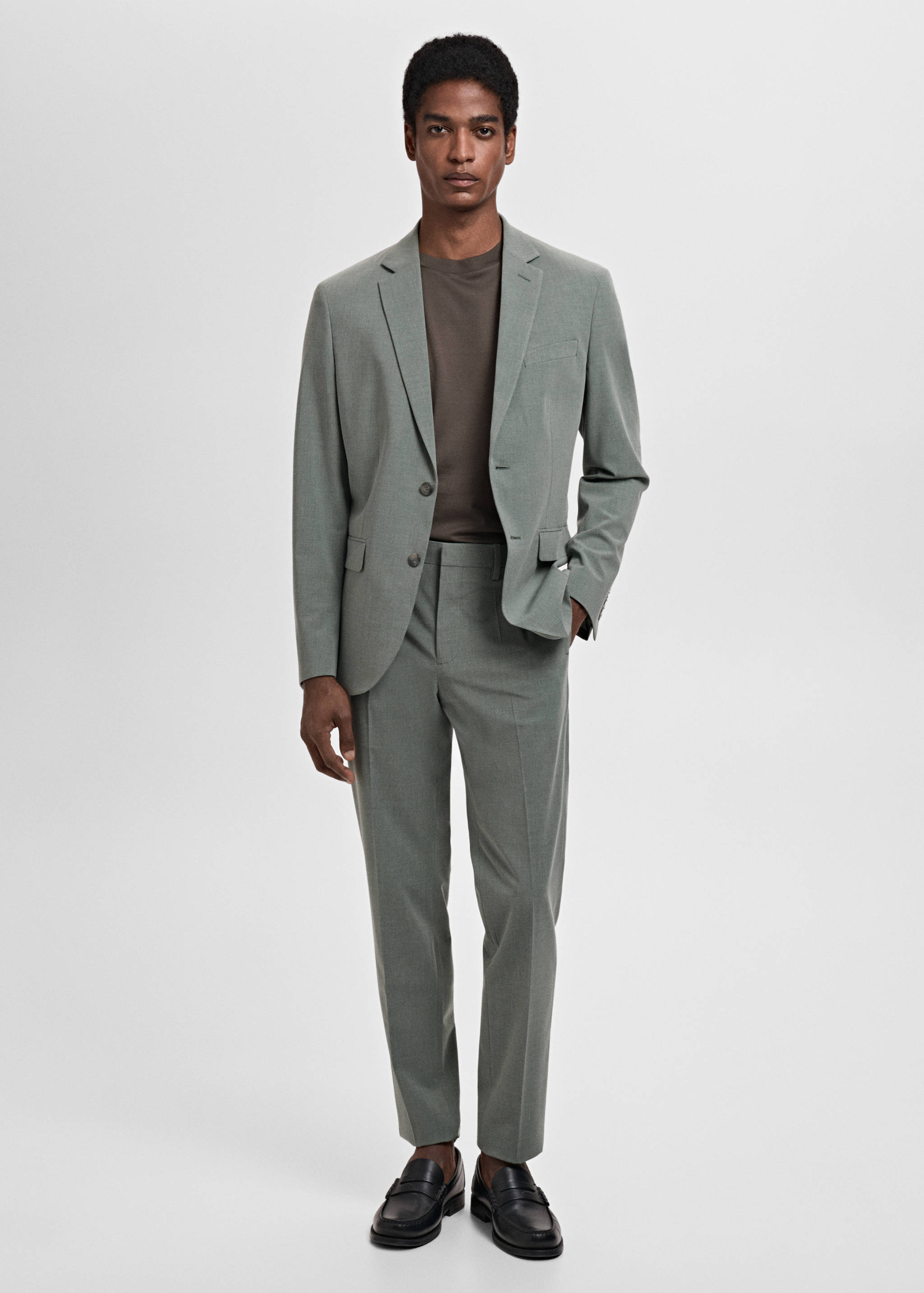 Super slim-fit suit jacket in stretch fabric - General plane