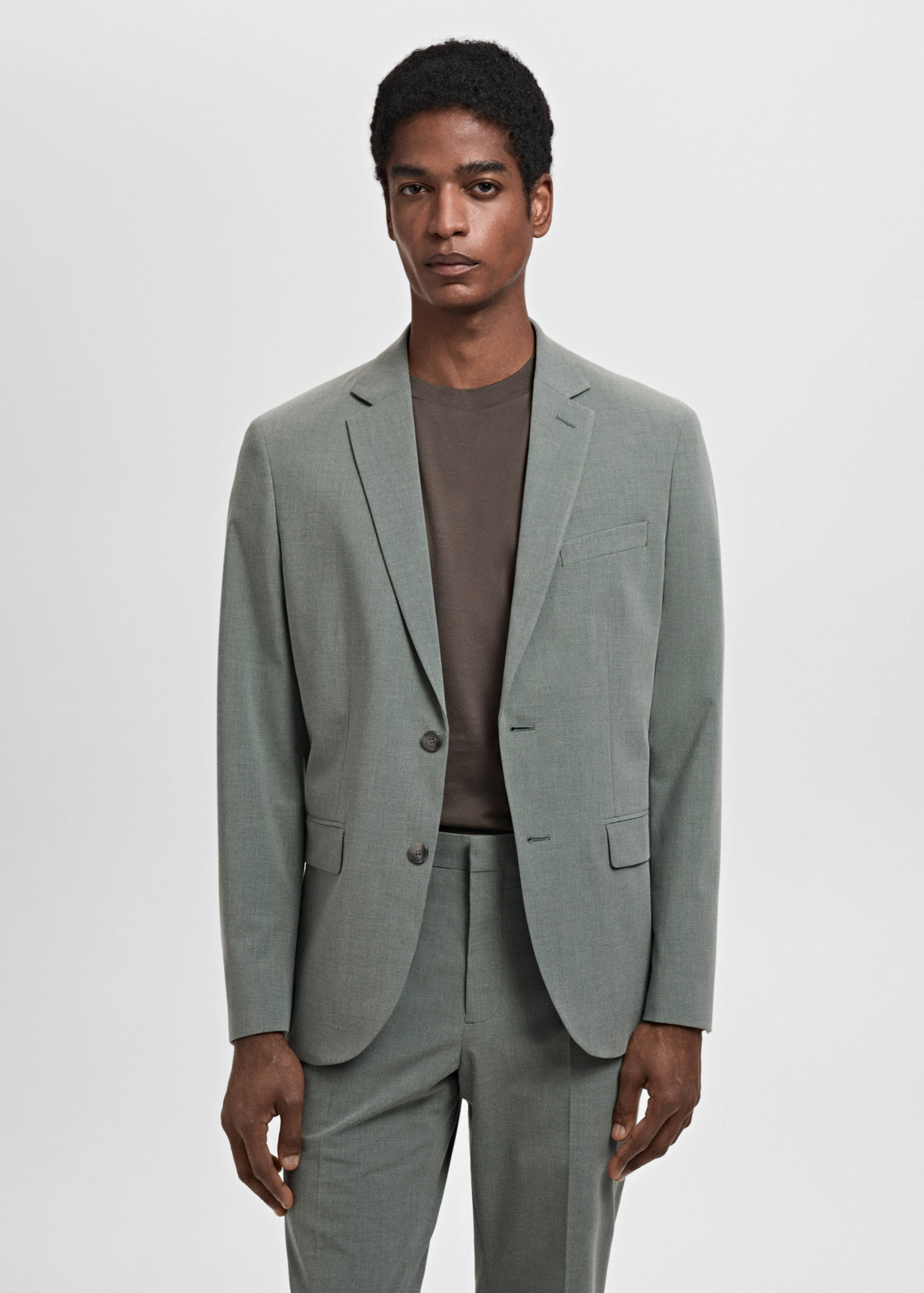 Super slim-fit suit jacket in stretch fabric - Medium plane