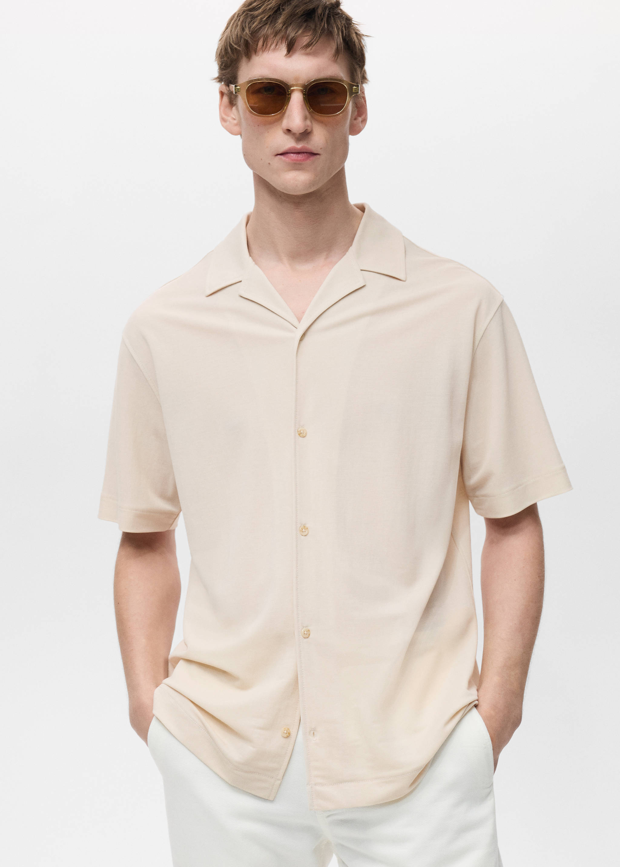 Modal shirt with bowling collar - Medium plane