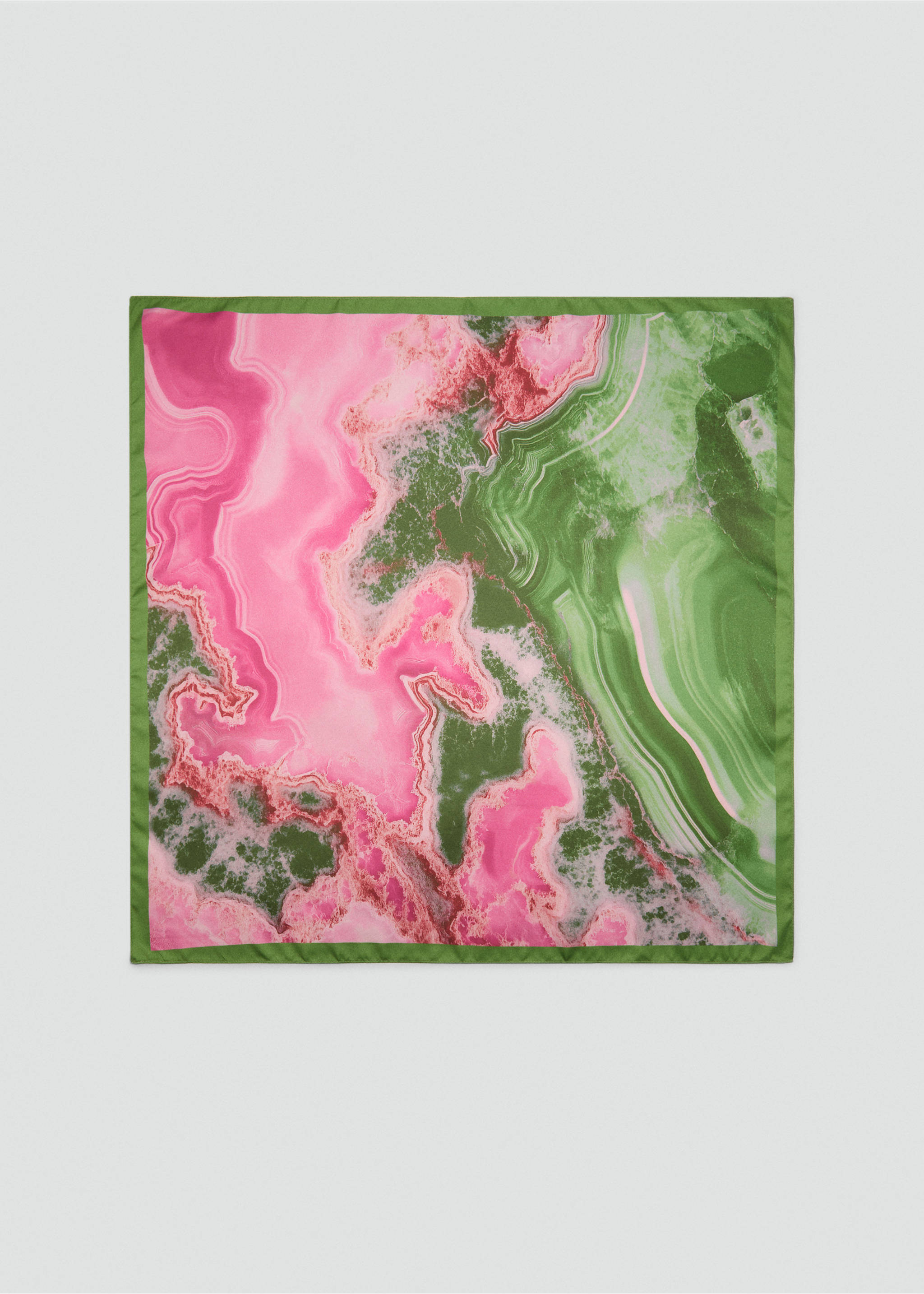 Abstract-print satin scarf - Article without model, Pink. Ref: 87065925-00.