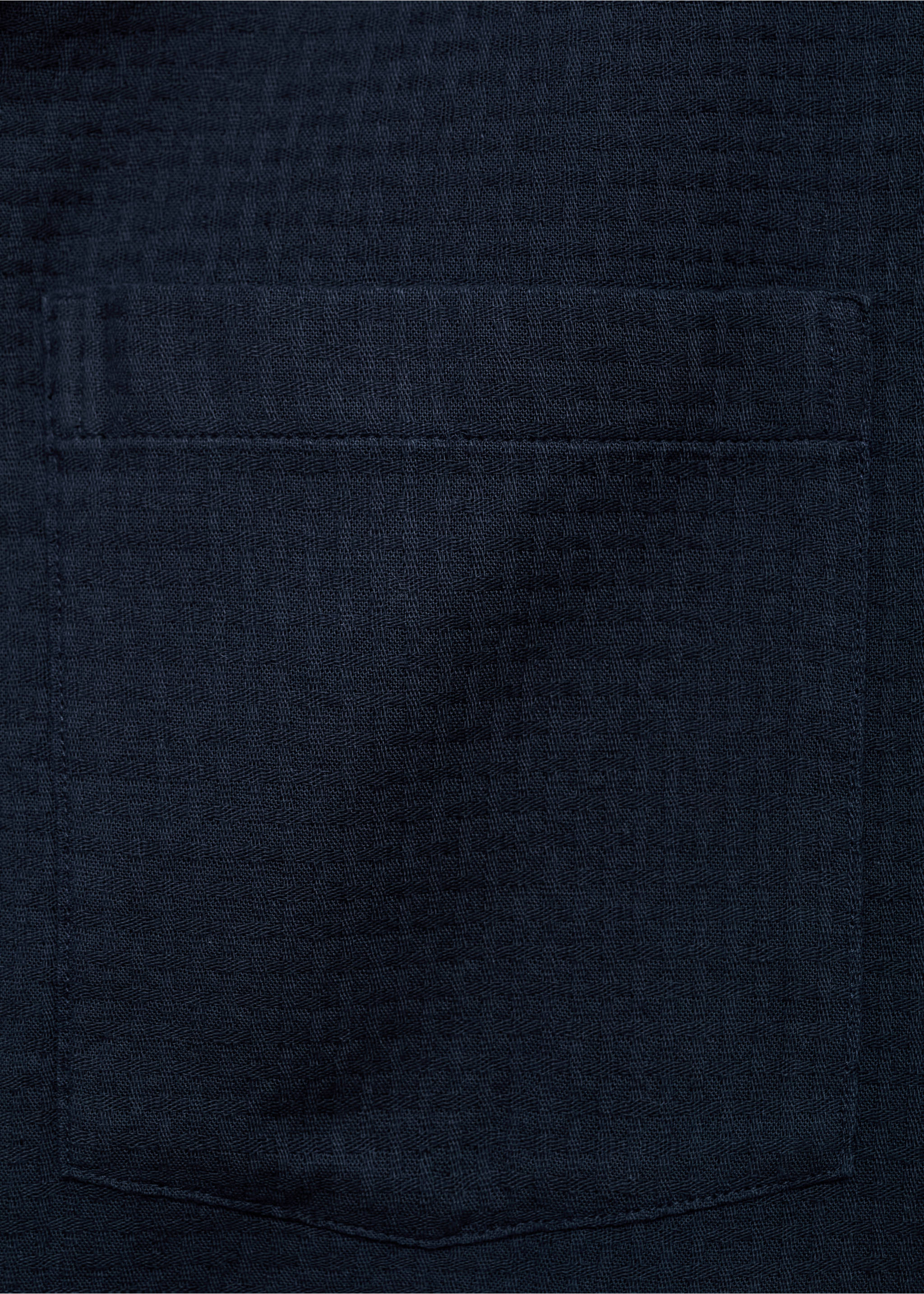 100% cotton check seersucker shirt - Details of the article 0, Dark Navy. Ref: 87065929-00.