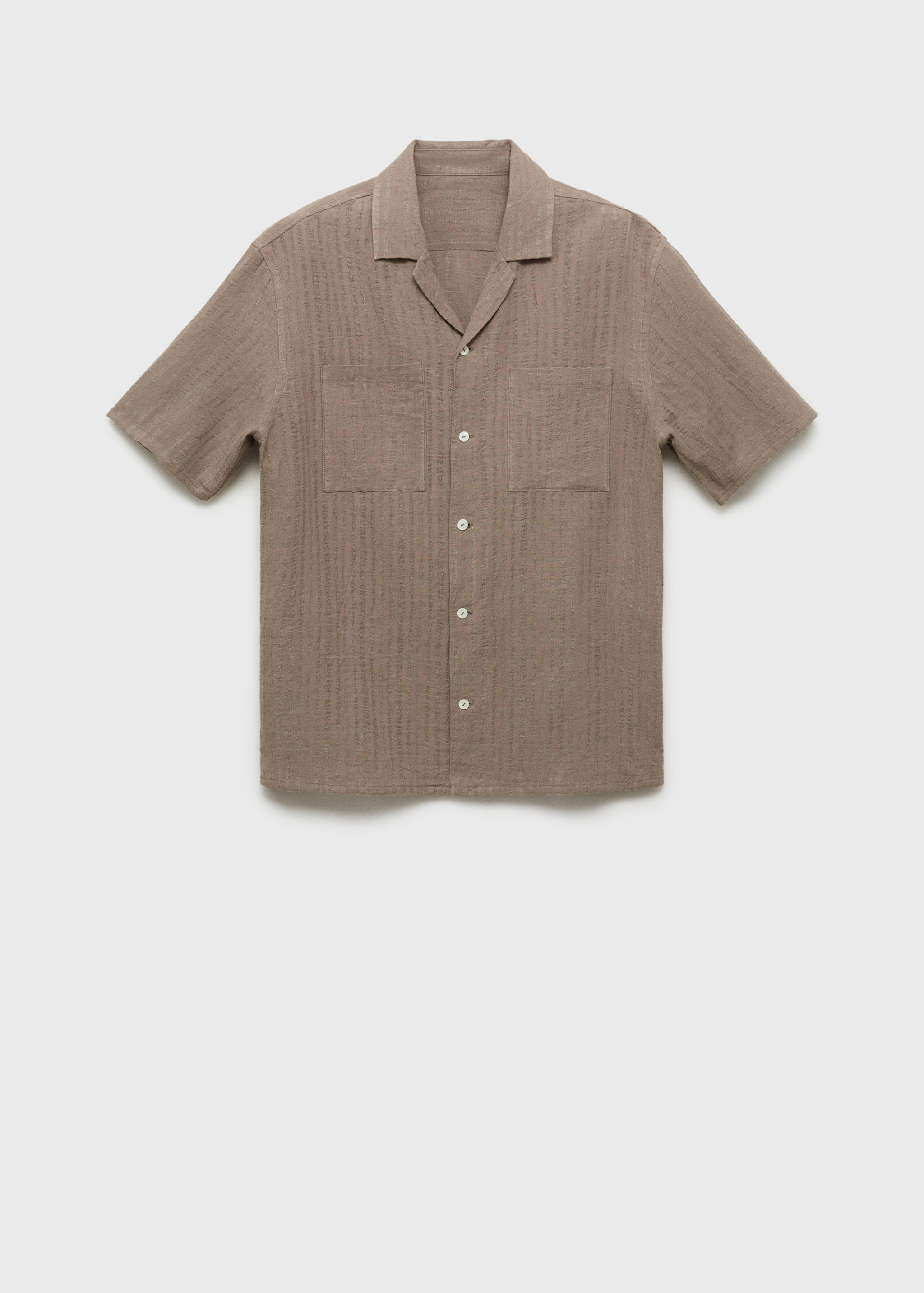 Linen-blend textured striped shirt - Article without model
