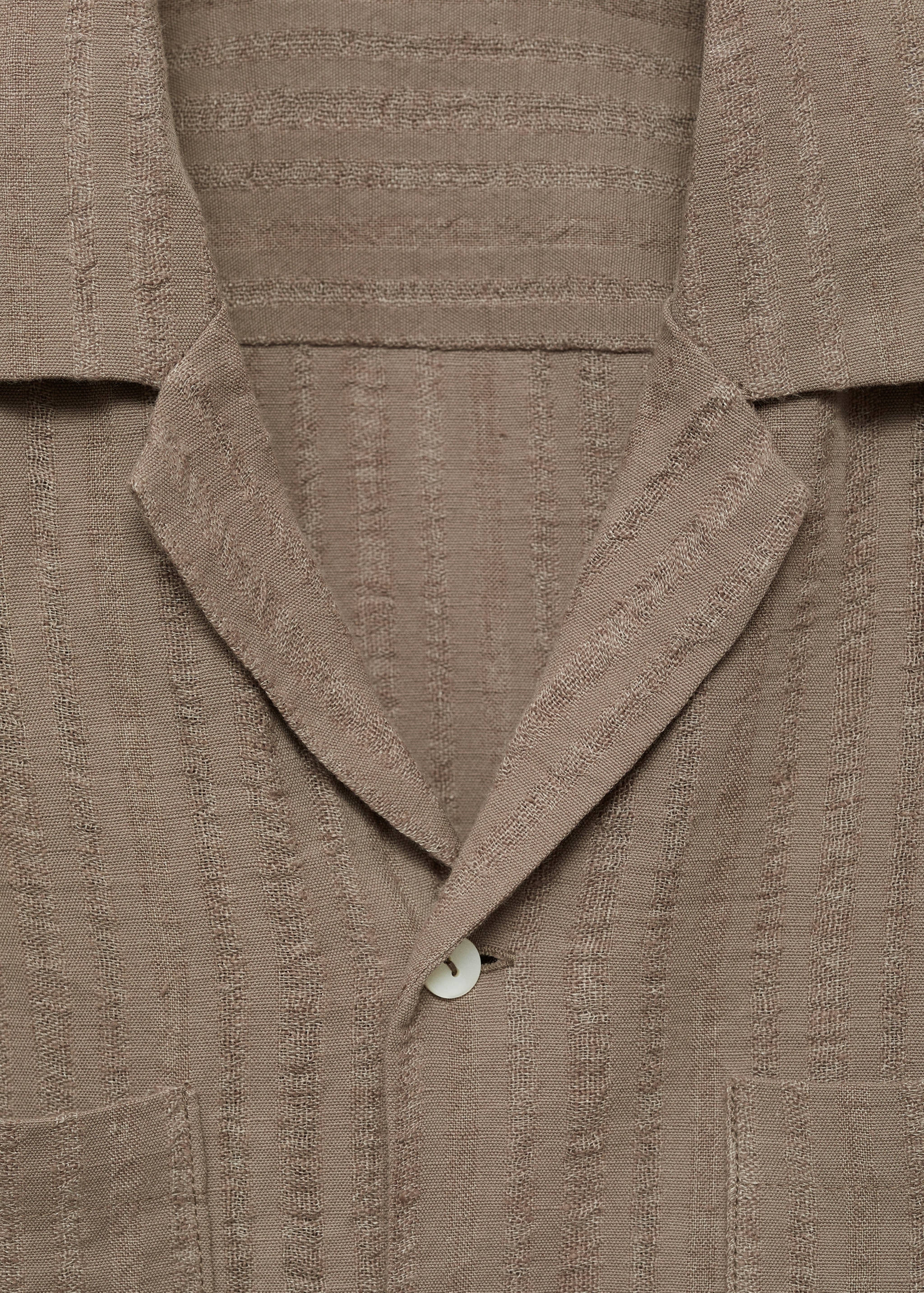 Linen-blend textured striped shirt - Details of the article 8