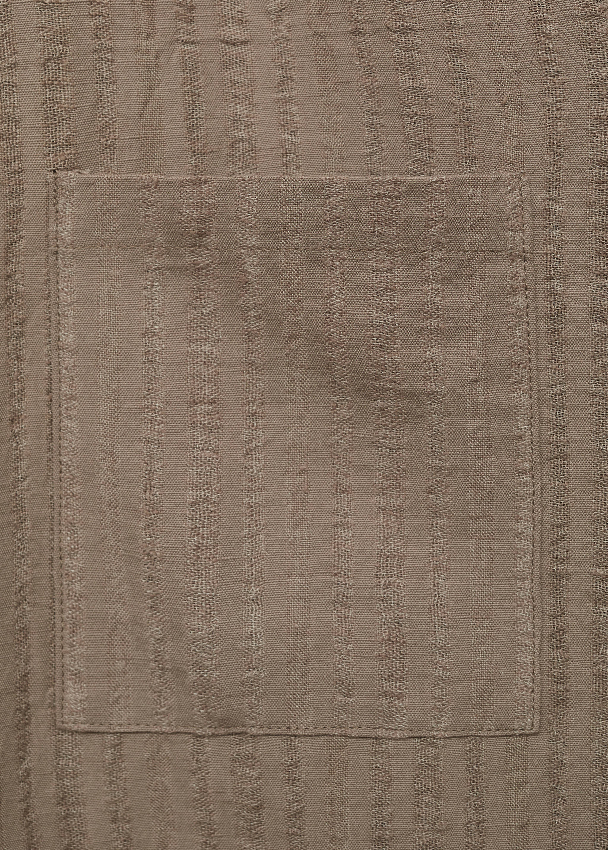 Linen-blend textured striped shirt - Details of the article 0