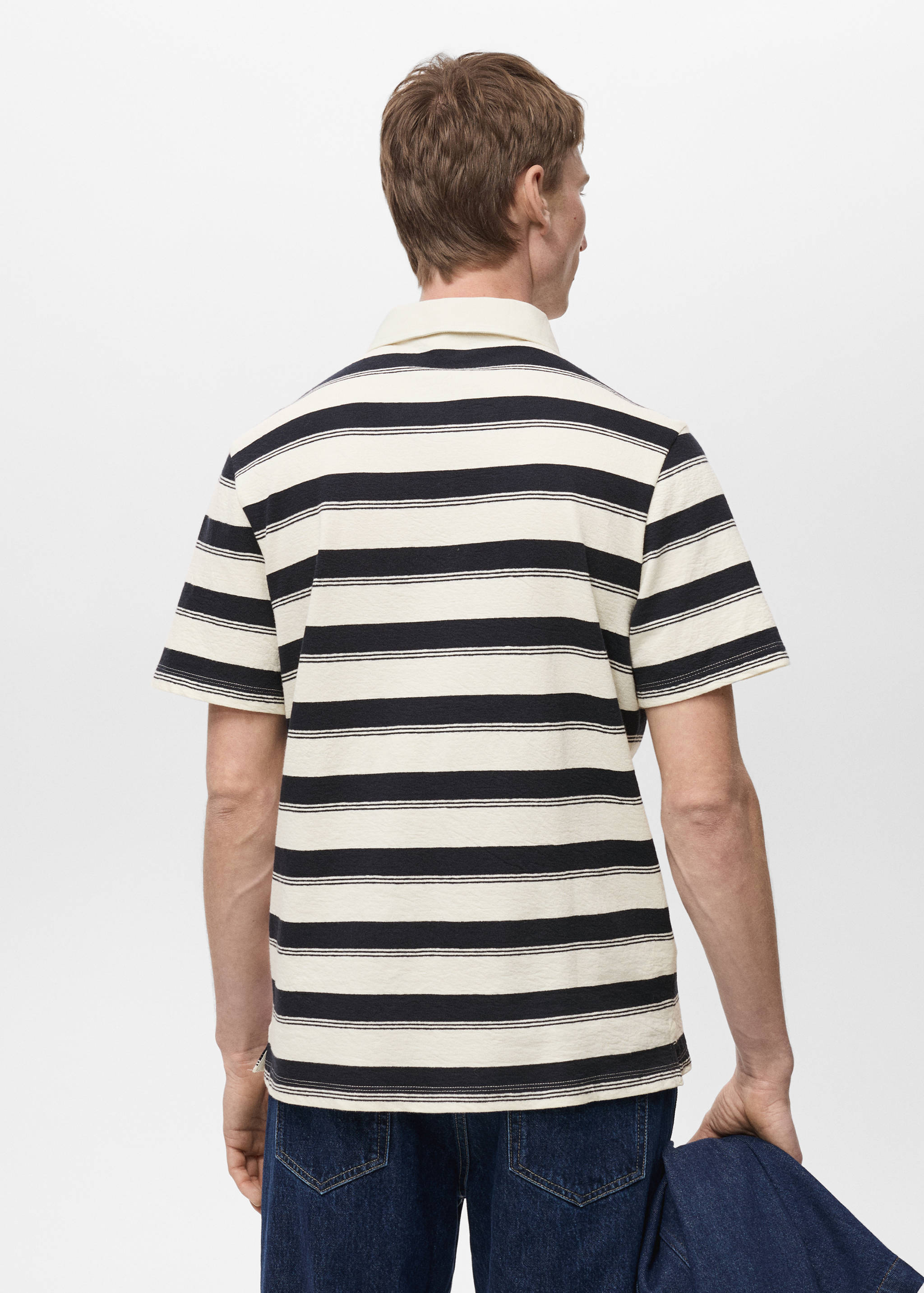 100% cotton striped polo shirt - Reverse of the article