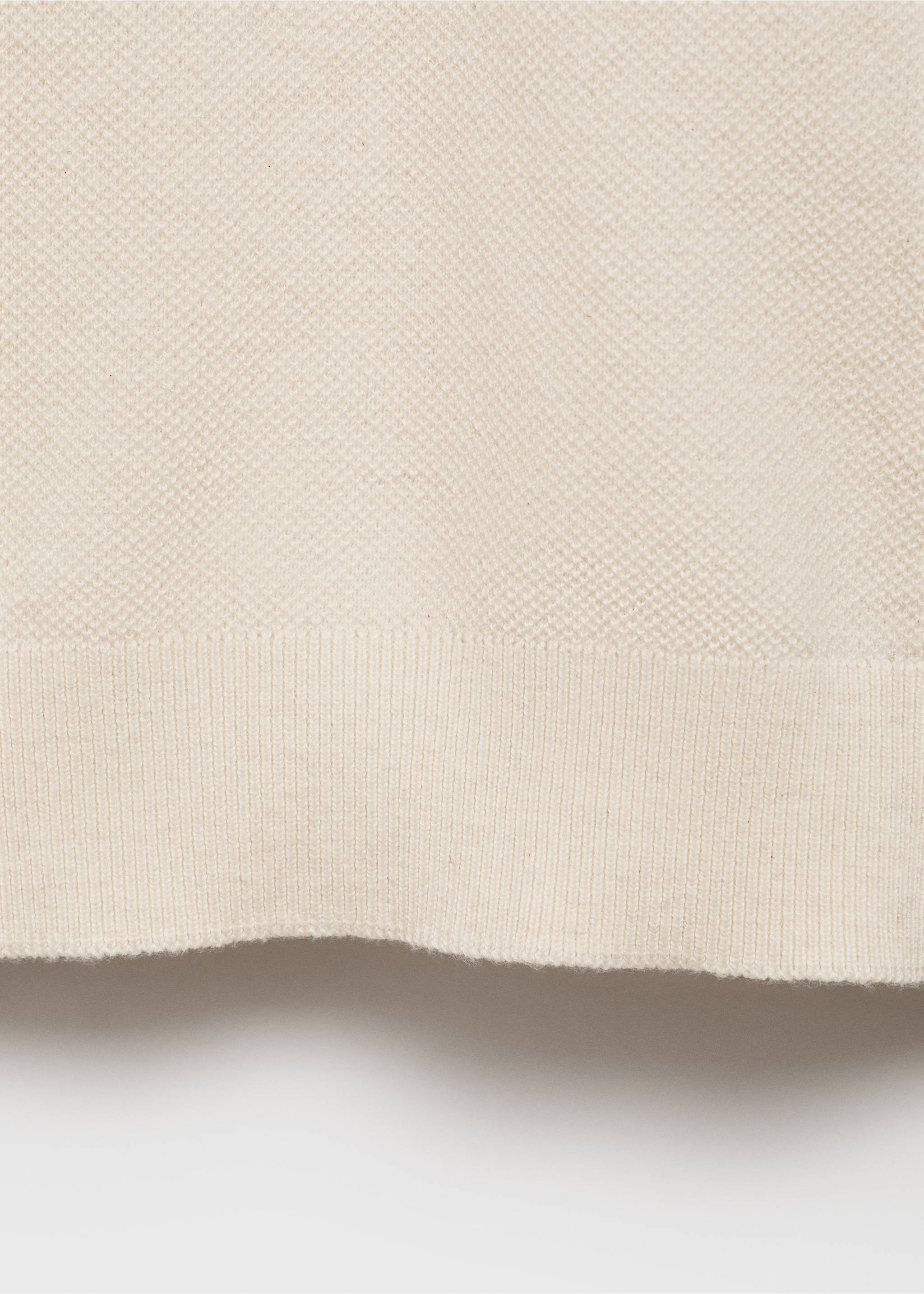 Structured knitted slim-fit polo shirt - Details of the article 0, Ivory White. Ref: 87065932-00.
