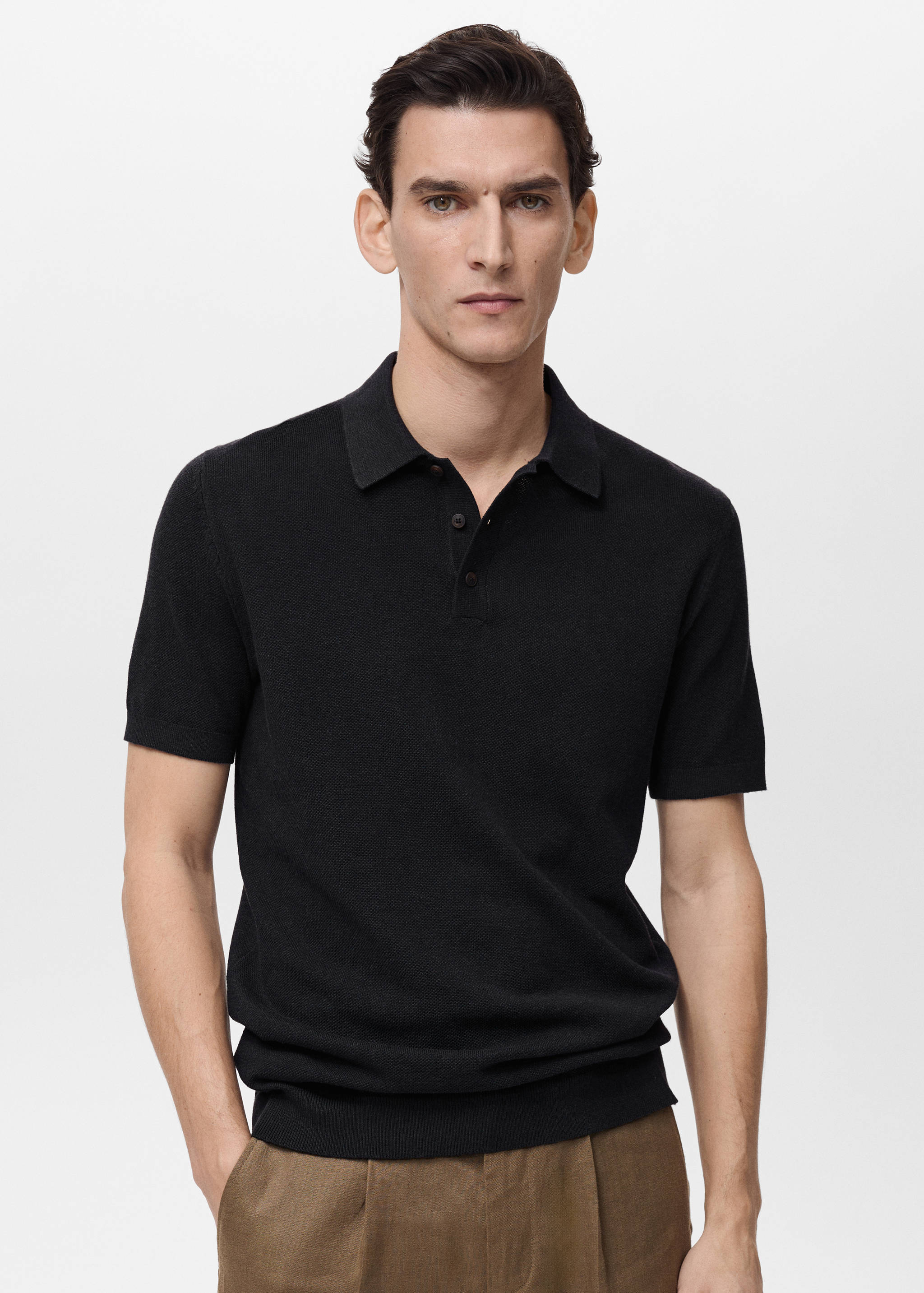 Polo maille structurée slim-fit - Plan moyen