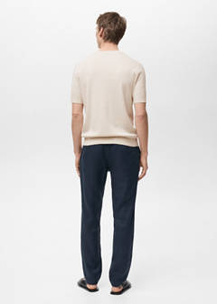 Textured striped T-shirt — Ivory White 3