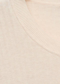 Textured striped T-shirt — Ivory White 8