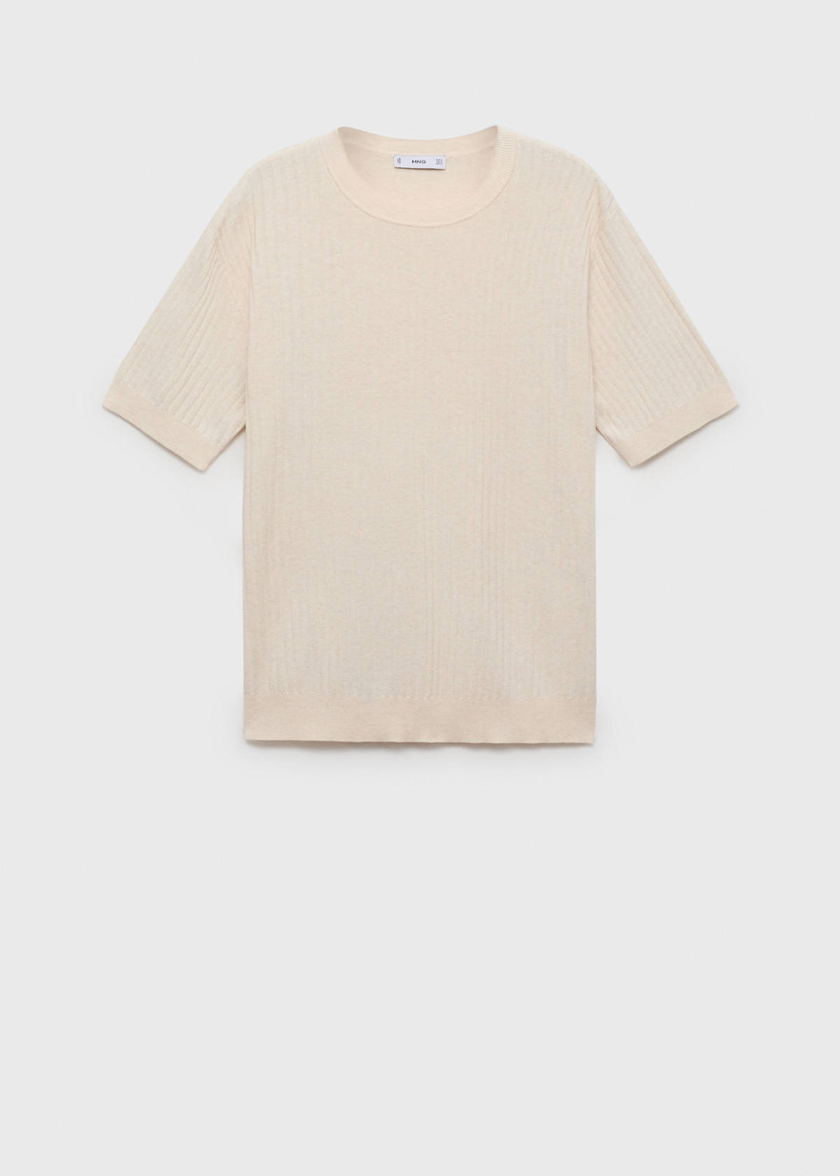 Textured striped T-shirt — Ivory White
