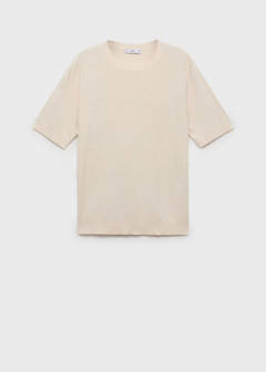 Textured striped T-shirt — Ivory White 7
