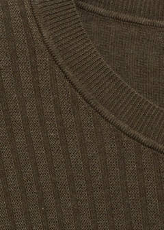 Textured striped T-shirt — Brown 7