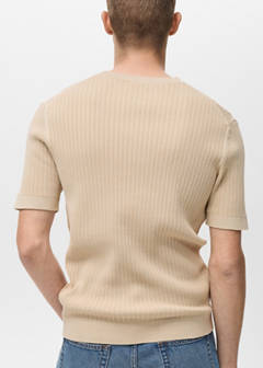 Braided cotton knitted T-shirt — Ecru 3