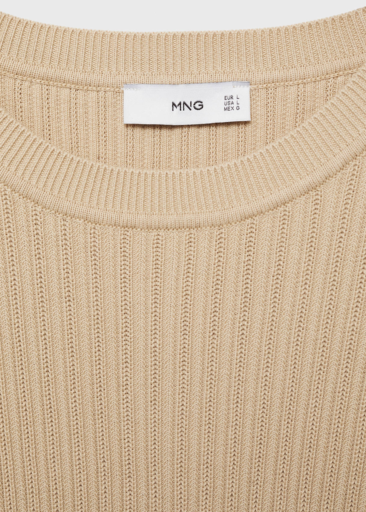Braided cotton knitted T-shirt — Ecru