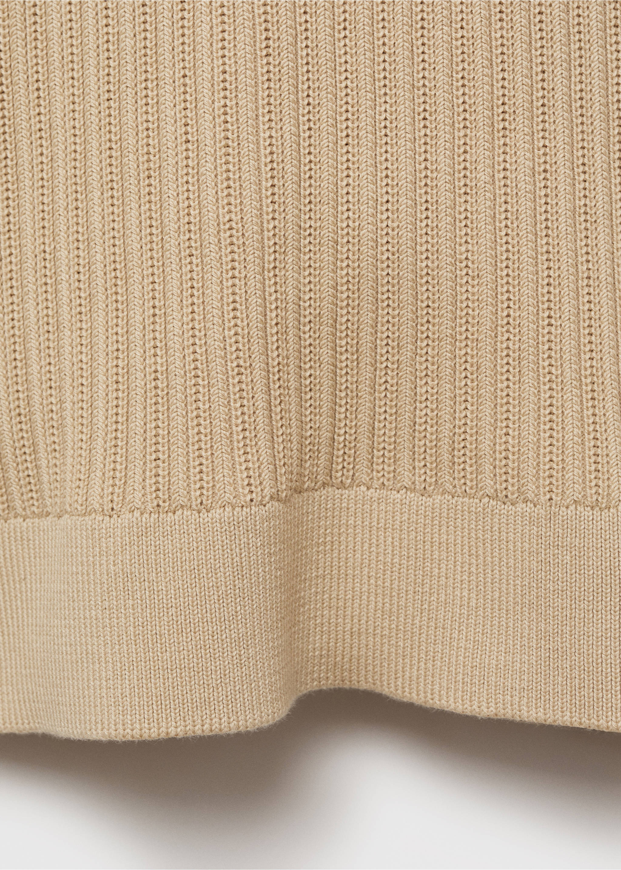 Braided cotton knitted T-shirt - Details of the article 0, Ecru. Ref: 87065934-00.
