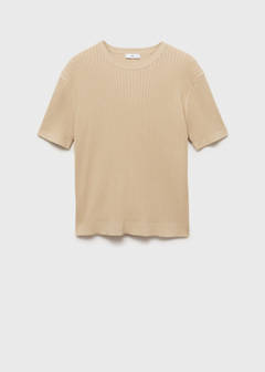 Braided cotton knitted T-shirt — Ecru 7