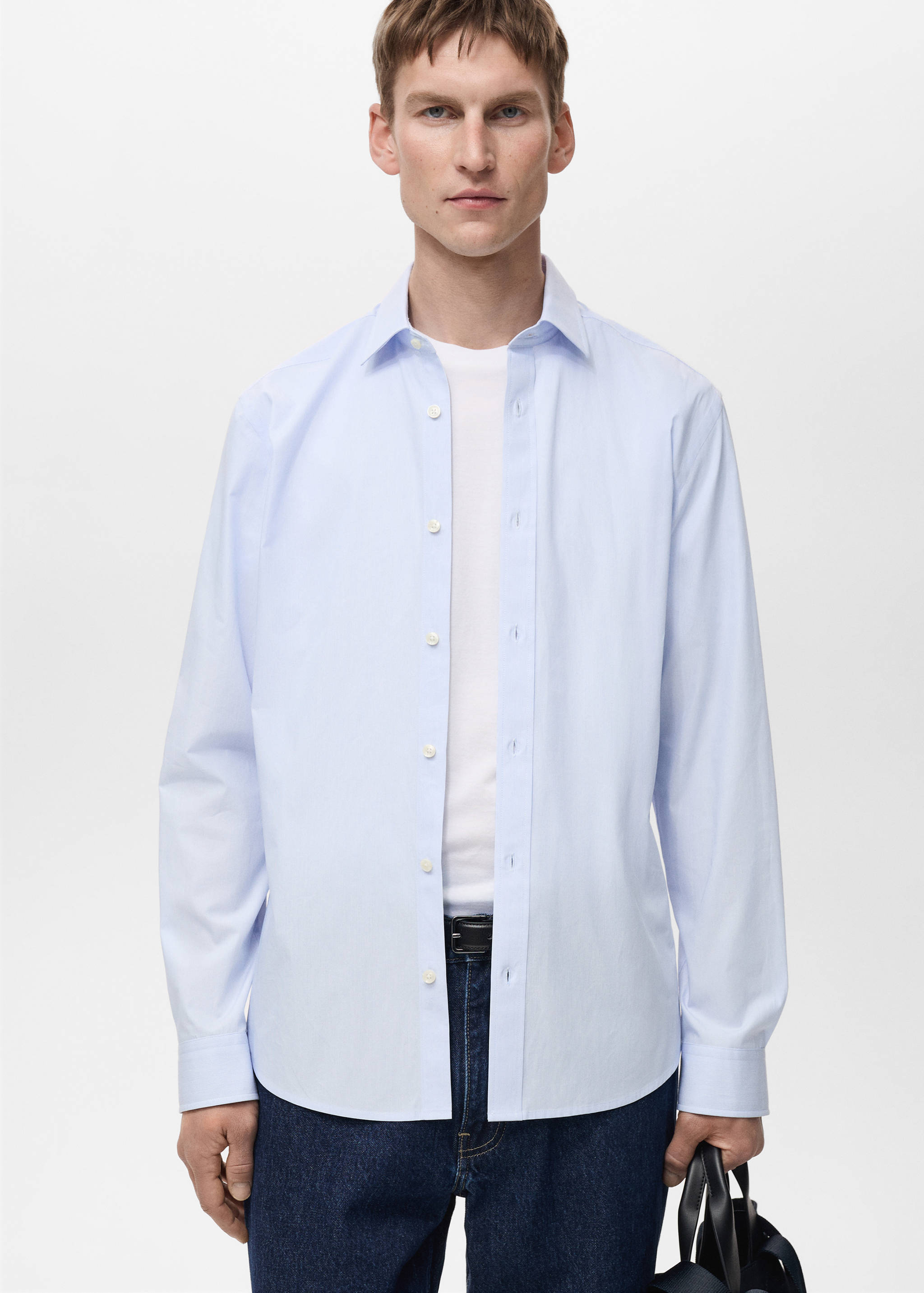 100% cotton slim-fit striped shirt - Medium plane