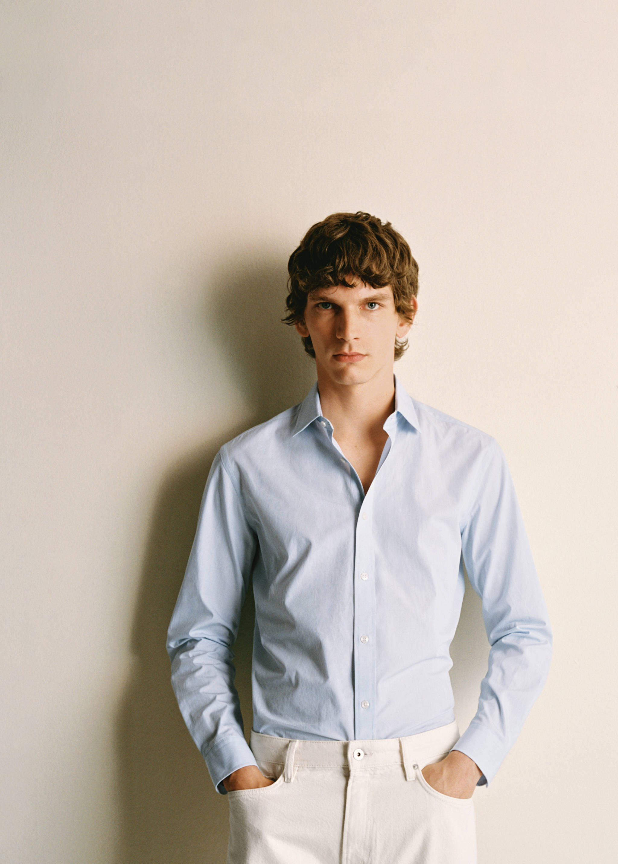 100% cotton slim-fit striped shirt - Details of the article 5