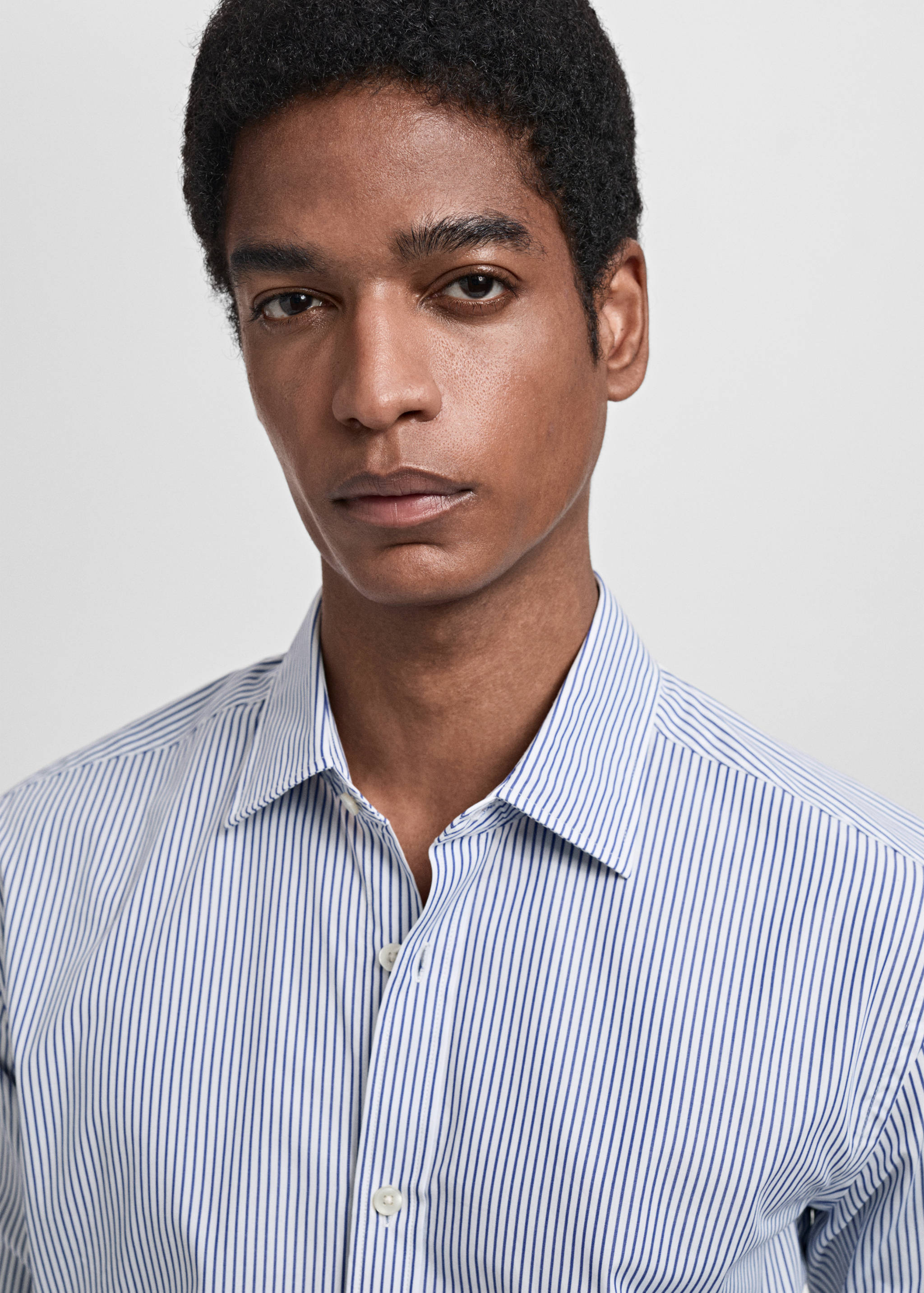 Kemeja garis-garis 100% katun slim-fit - Rincian barang 1